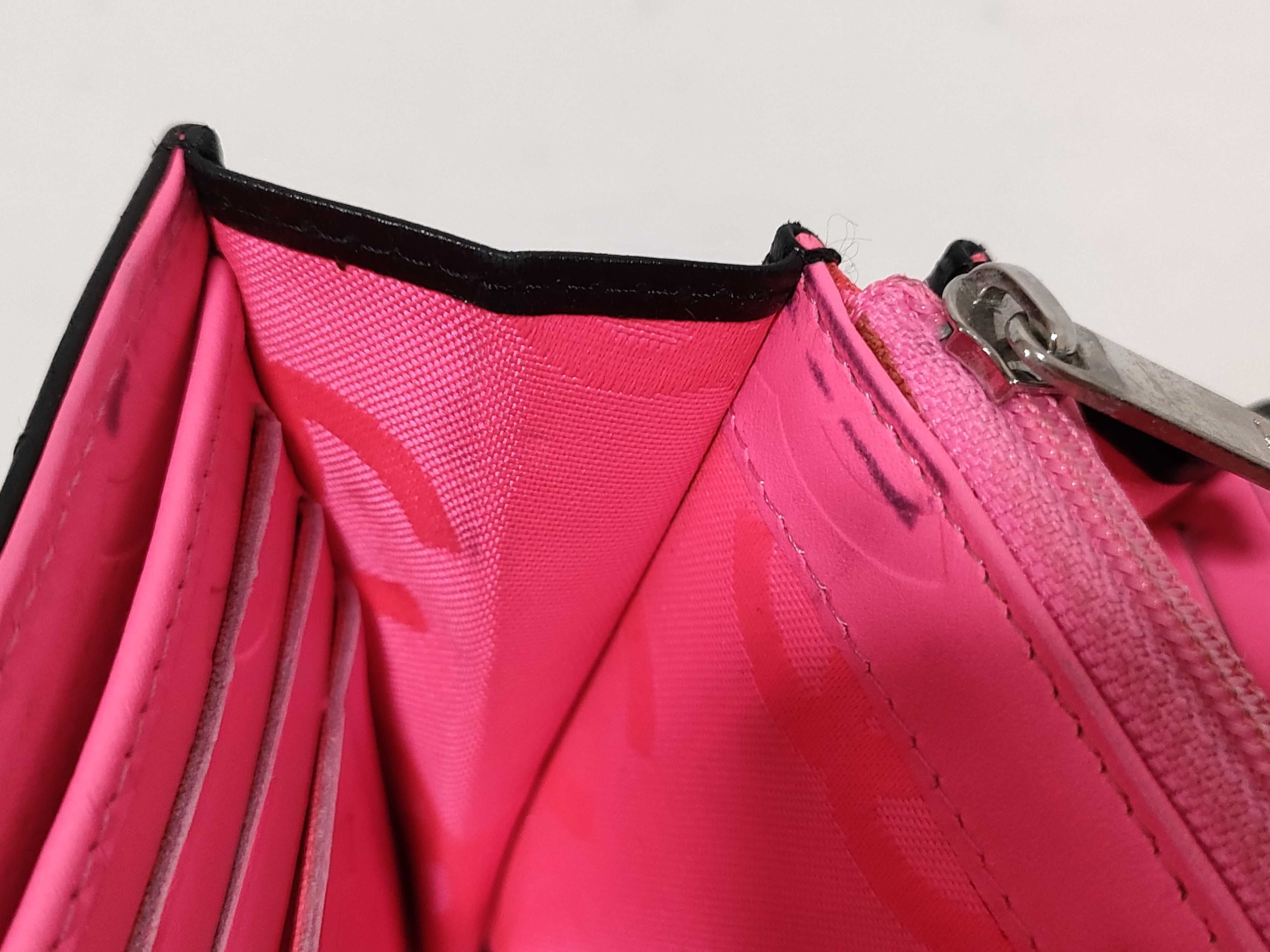 Cambon Long Wallet, Black x Pink — view 12
