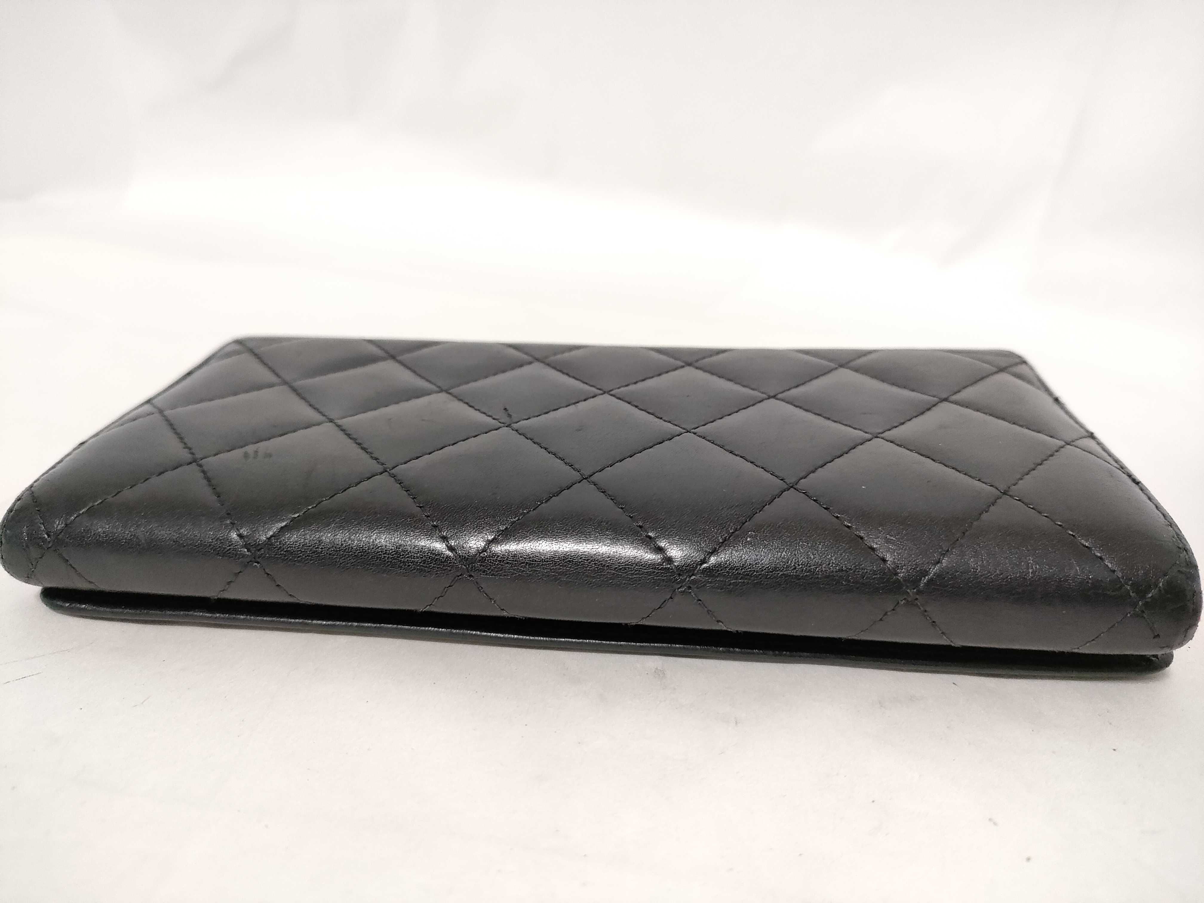 Cambon Long Wallet, Black x Pink — view 4