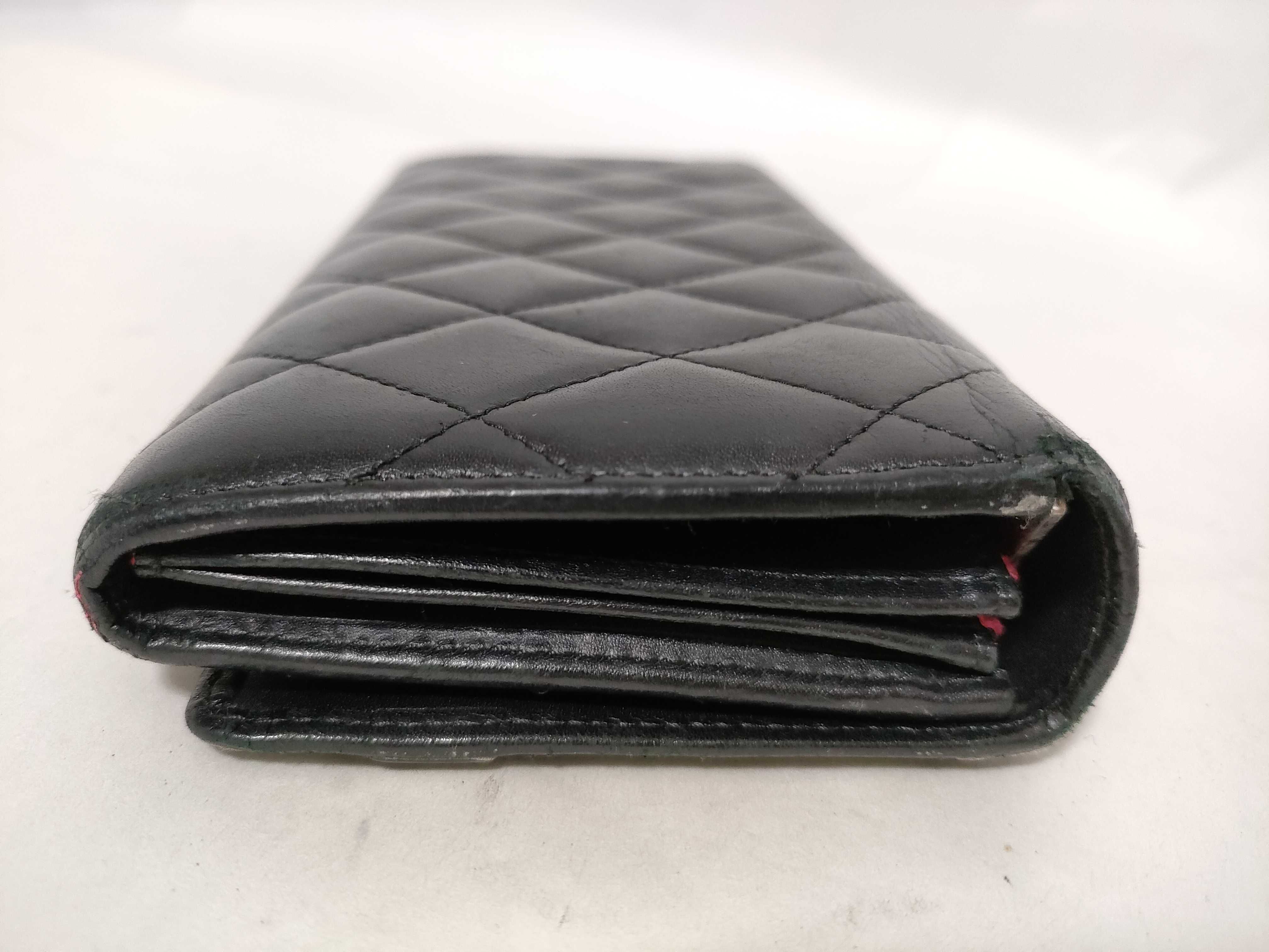 Cambon Long Wallet, Black x Pink — view 5
