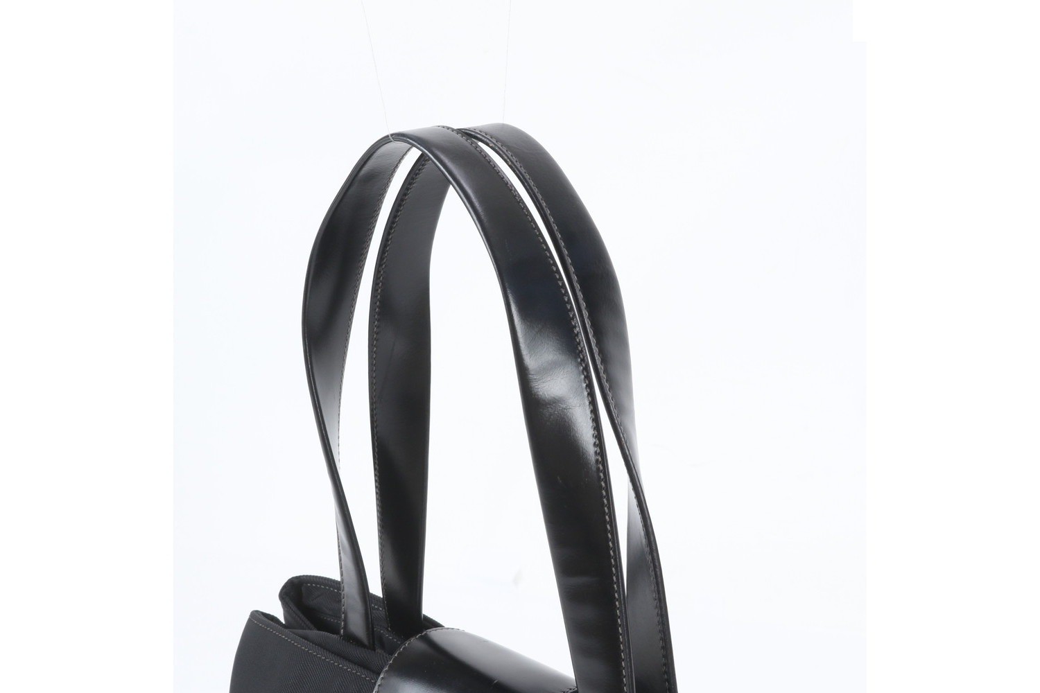 Leather tote bag, shoulder bag, handbag, black — view 2