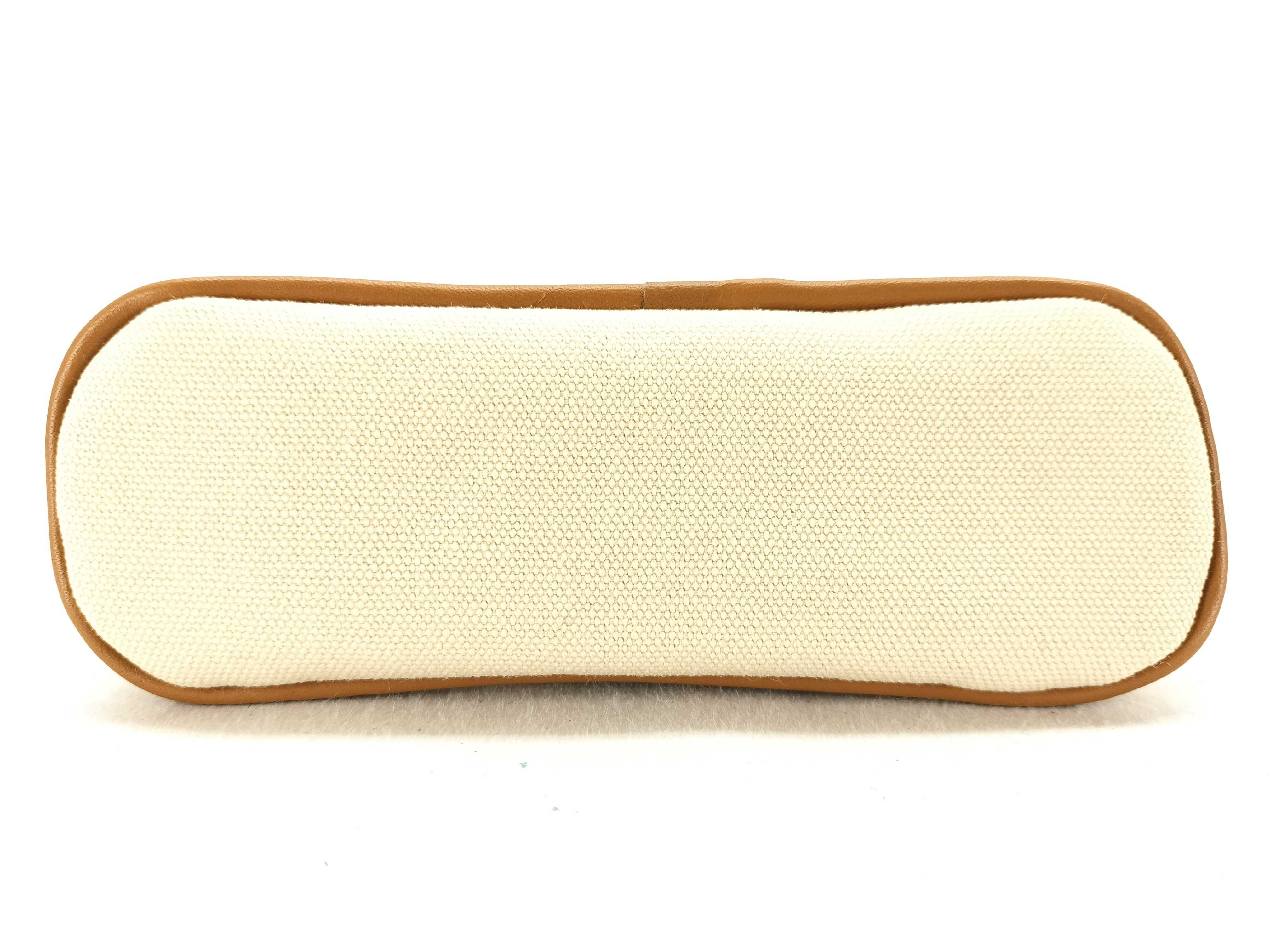 Bolide Mini Pouch, Canvas Pouch, Beige with Silver Hardware — view 4
