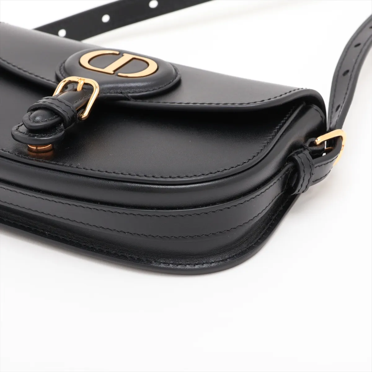 Bobby East West Leather Shoulder Bag, Black — view 3