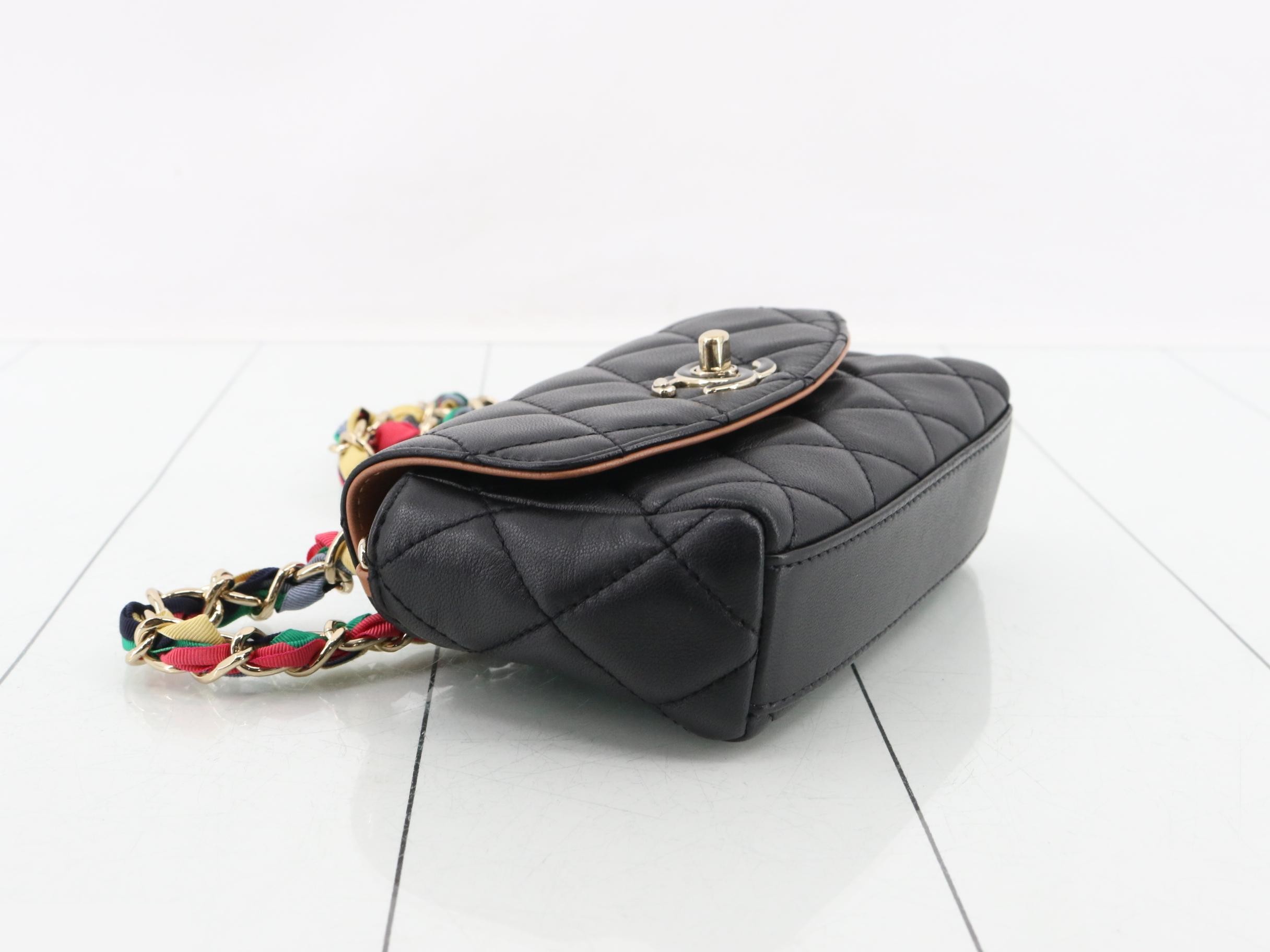 Messenger lambskin chain shoulder bag — view 5