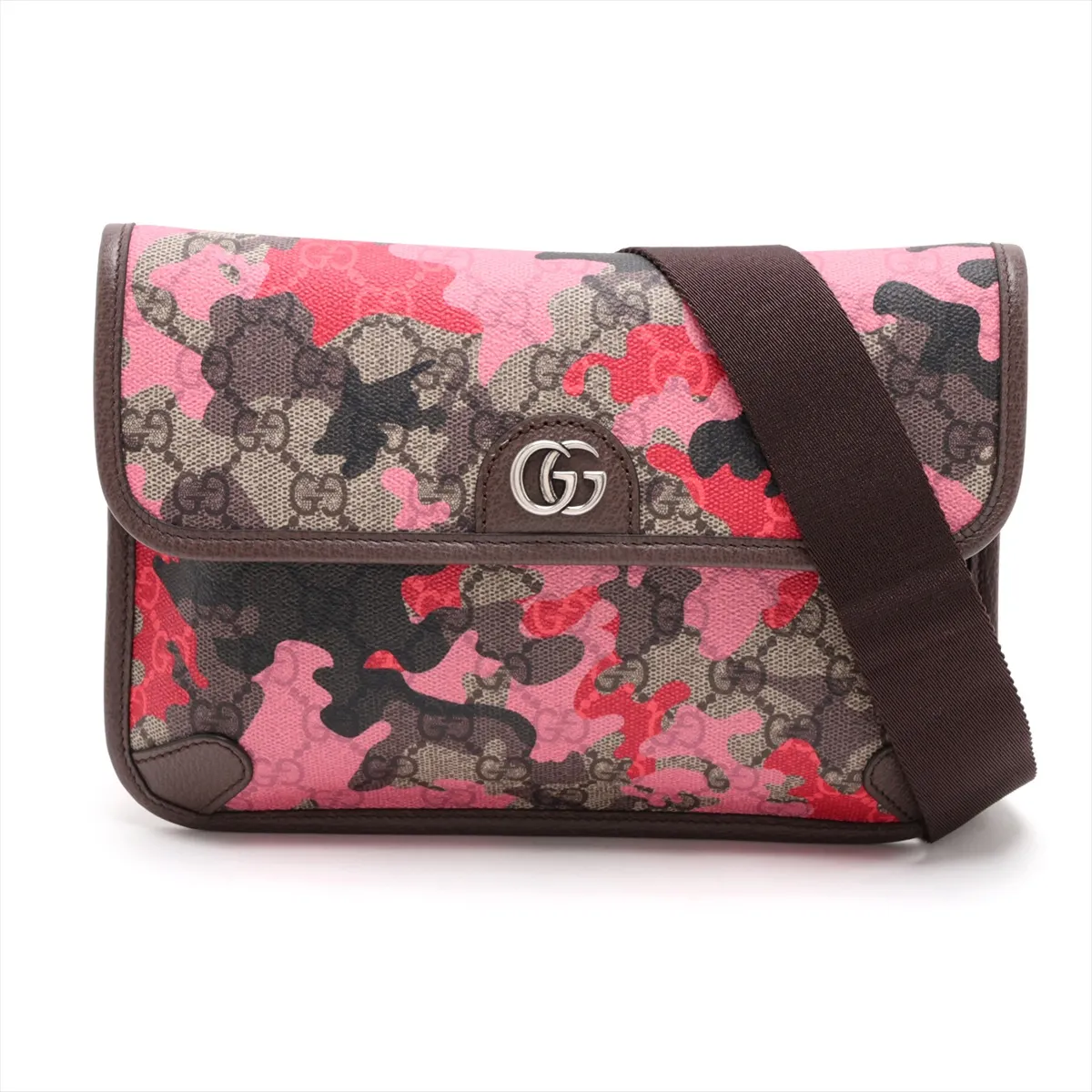 GG Camouflage 752597 PVC x Leather Body Bag, Multicolor