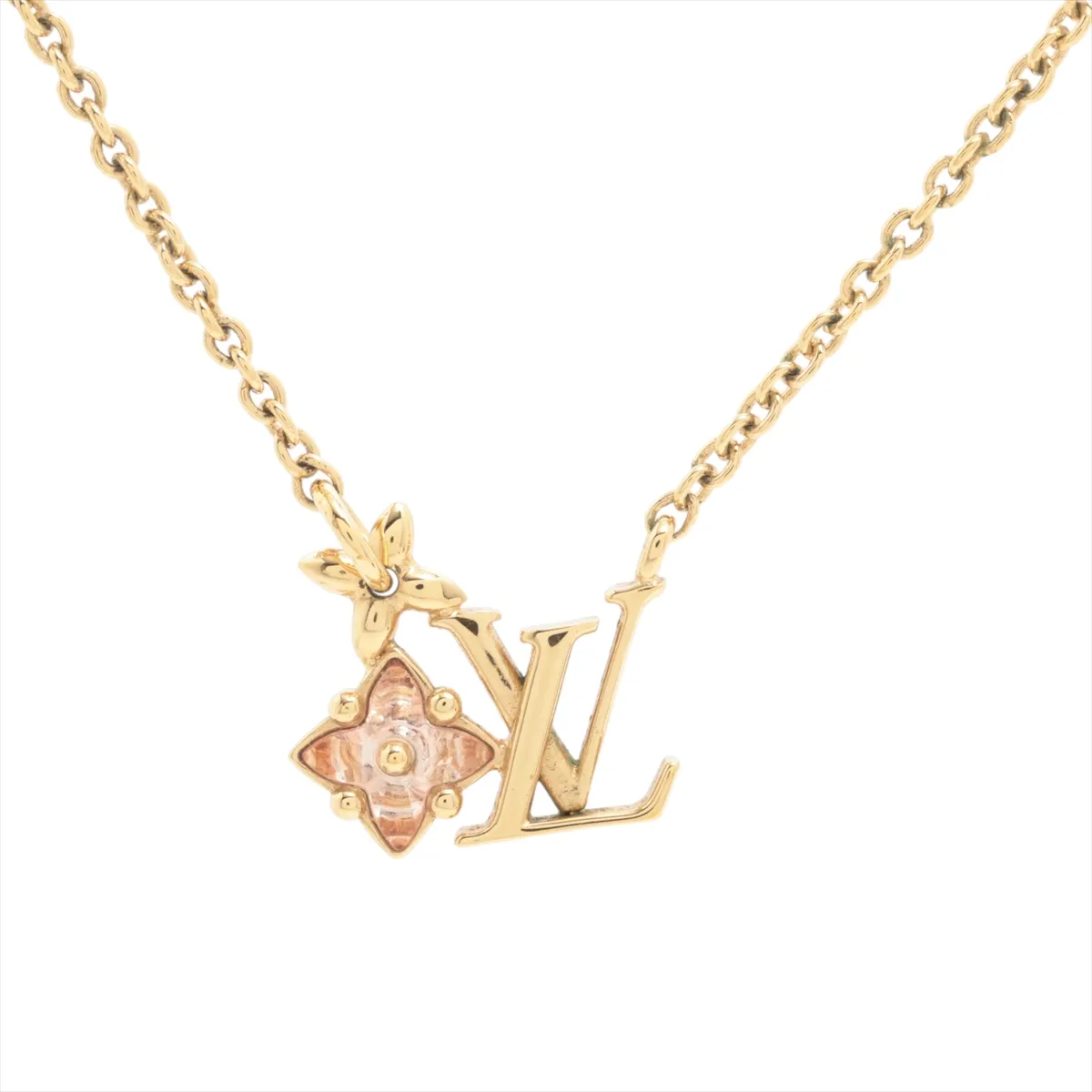 M00783 Collier Lulugram GK2282 Necklace, GP x Rhinestone, Gold. Shows signs of wear including