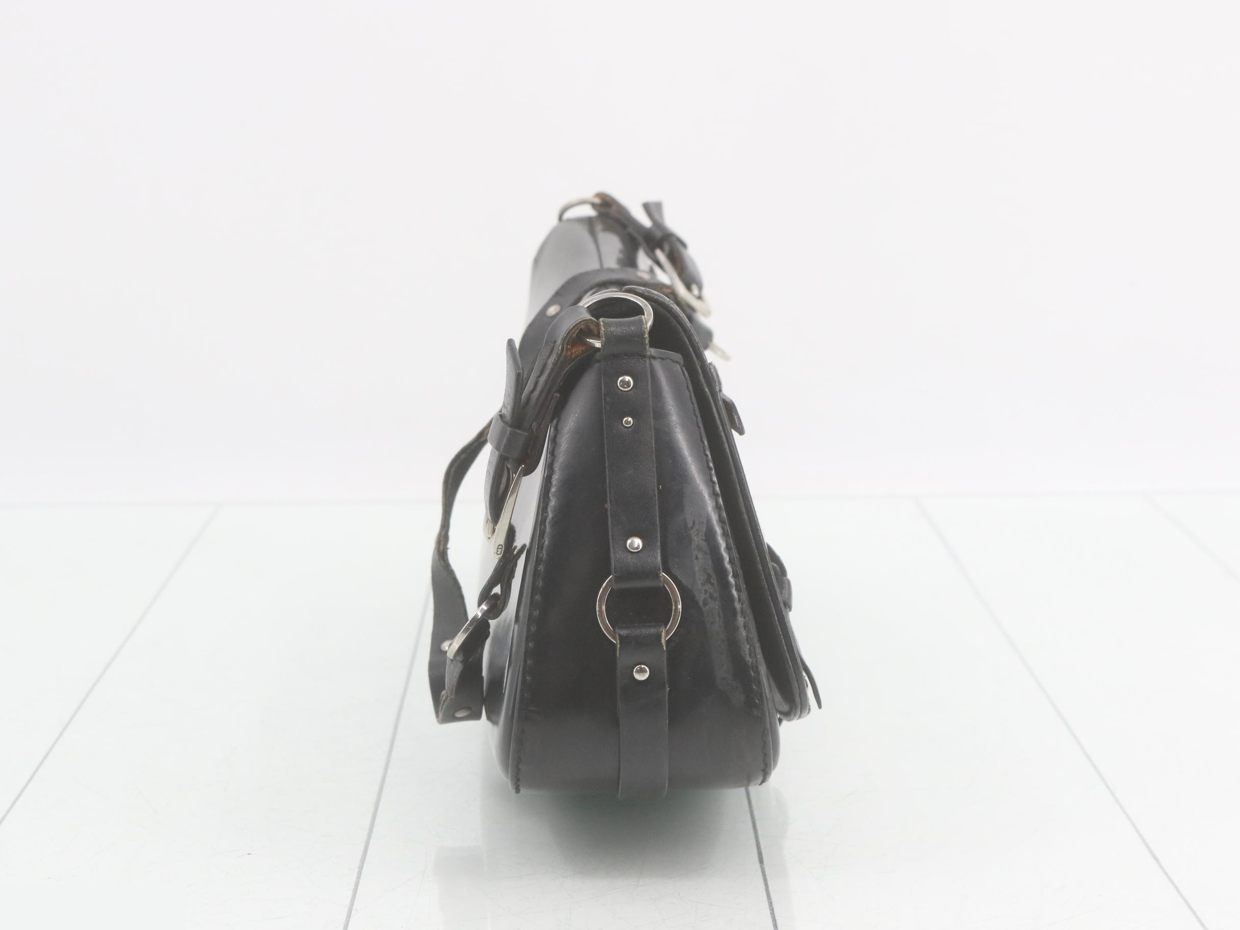 leather shoulder bag, black — view 4