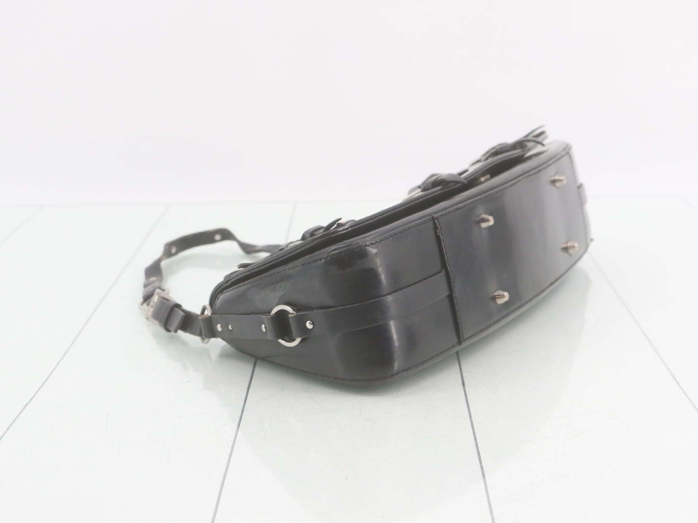 leather shoulder bag, black — view 5