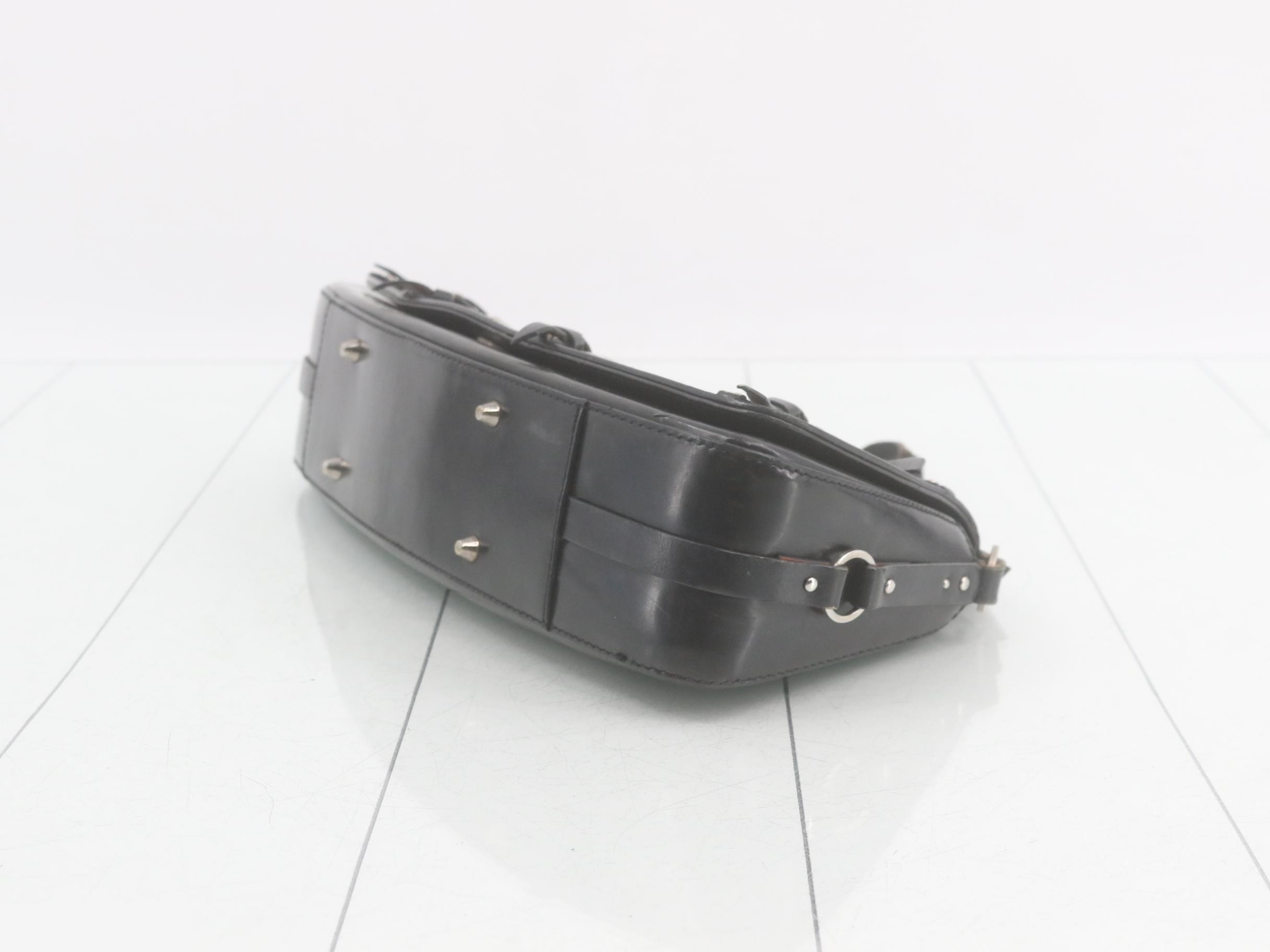 leather shoulder bag, black — view 6
