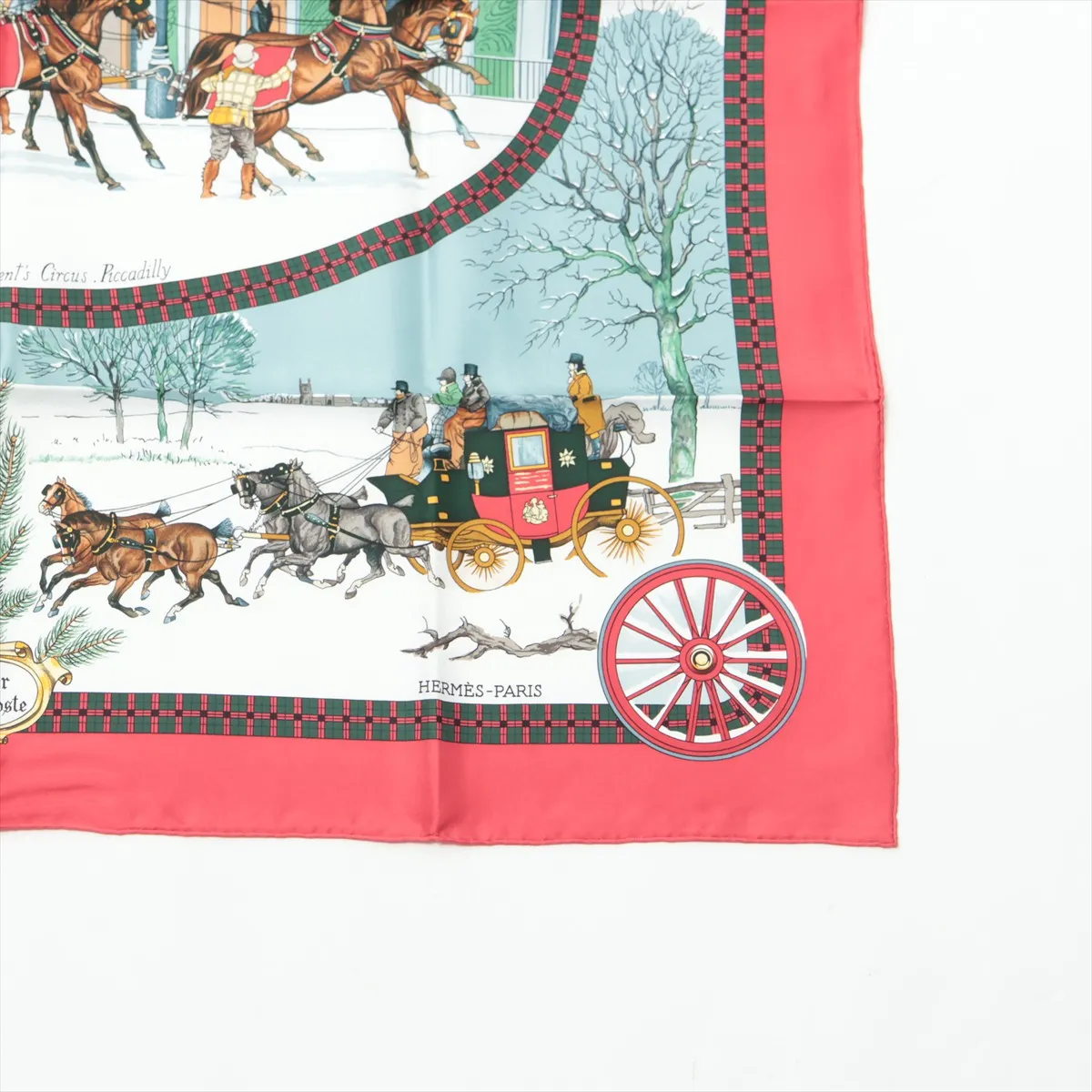 Carre 90 BULL & MOUTH Mail Coach Scarf Silk Red — view 4