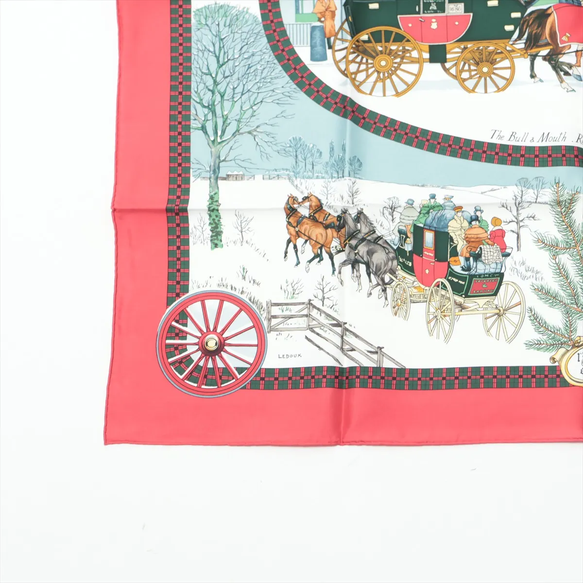 Carre 90 BULL & MOUTH Mail Coach Scarf Silk Red — view 5