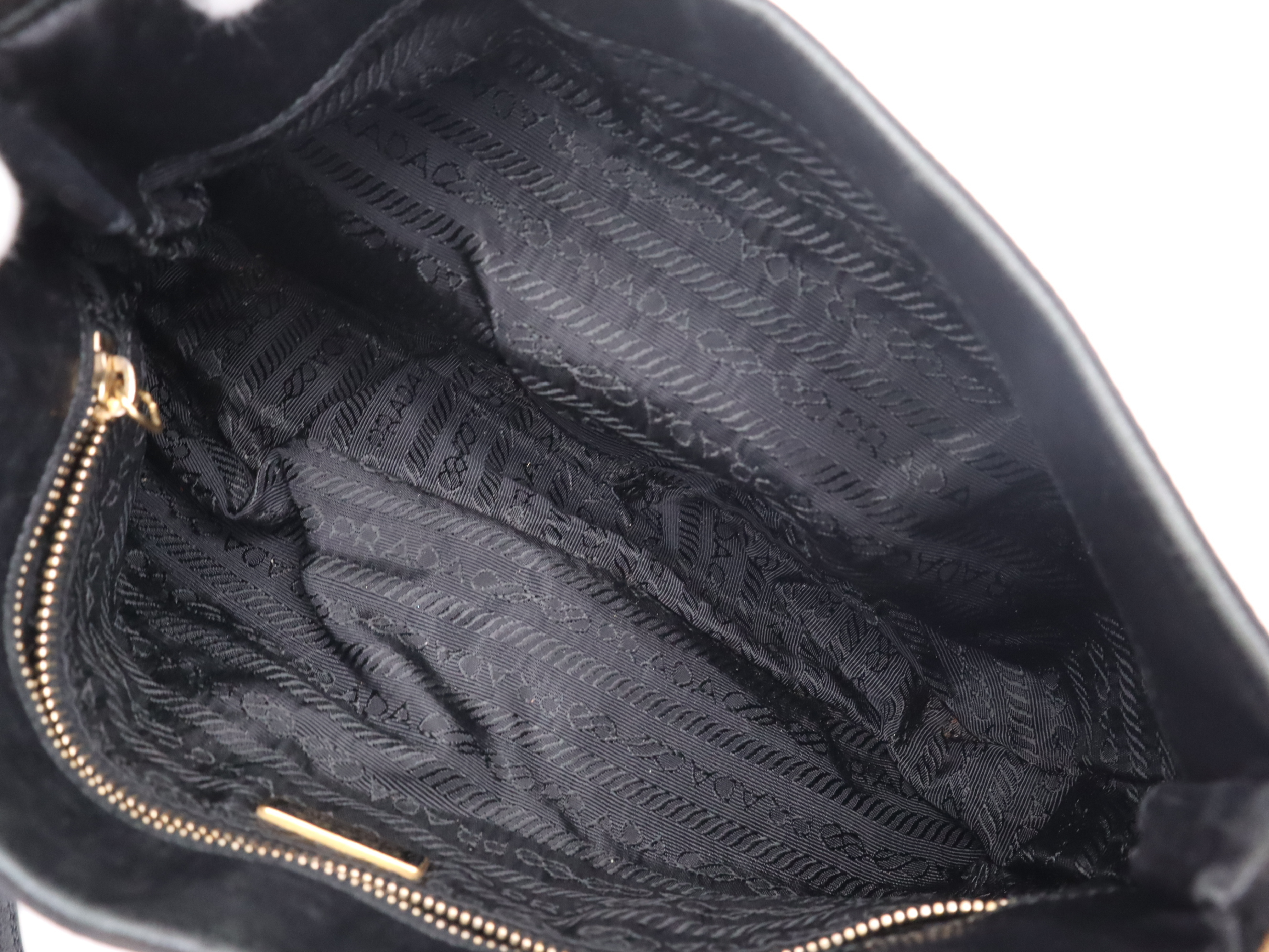 Nylon Triangle Logo One-Shoulder Bag, Black with Gold Hardware — view 11