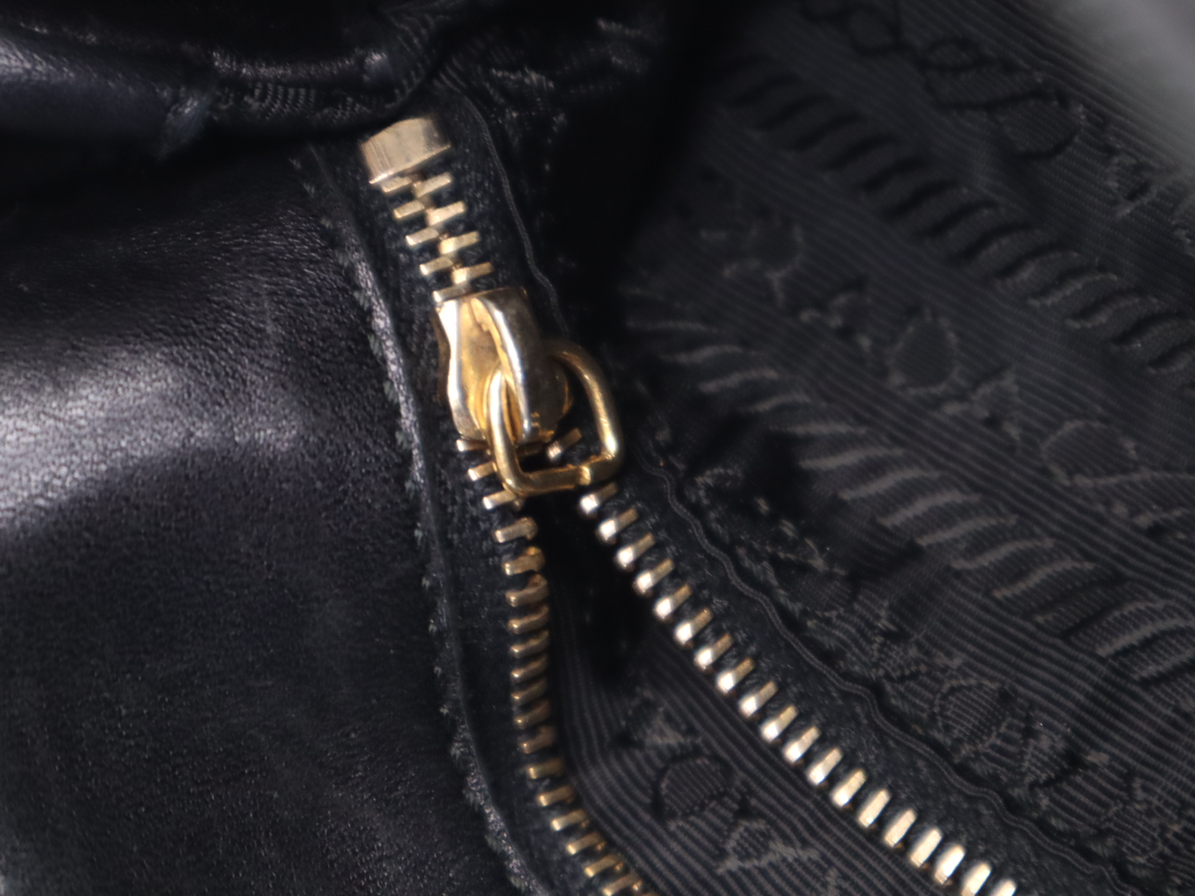 Nylon Triangle Logo One-Shoulder Bag, Black with Gold Hardware — view 13