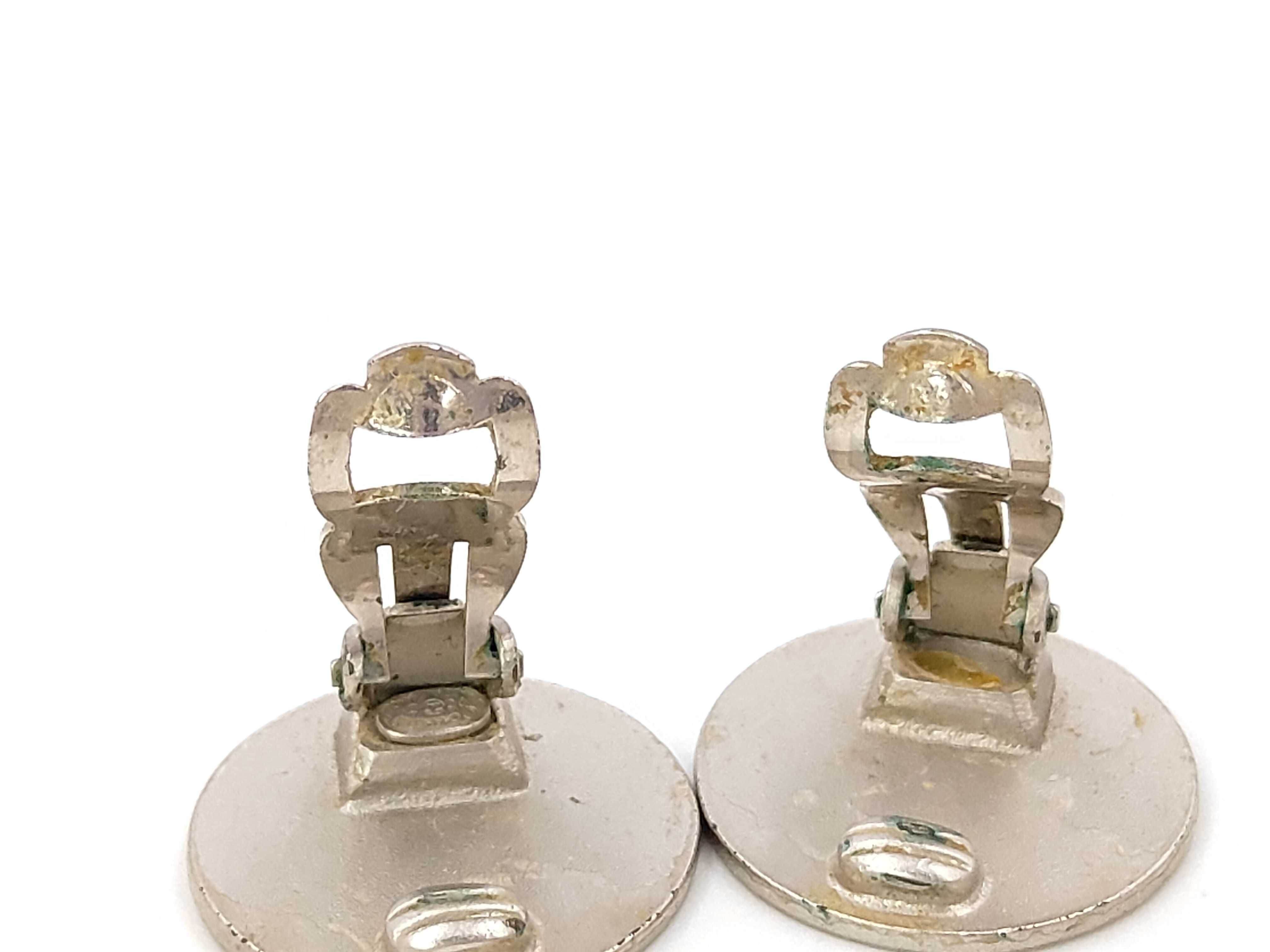 Round Earrings, Silver and Black Earrings — view 4