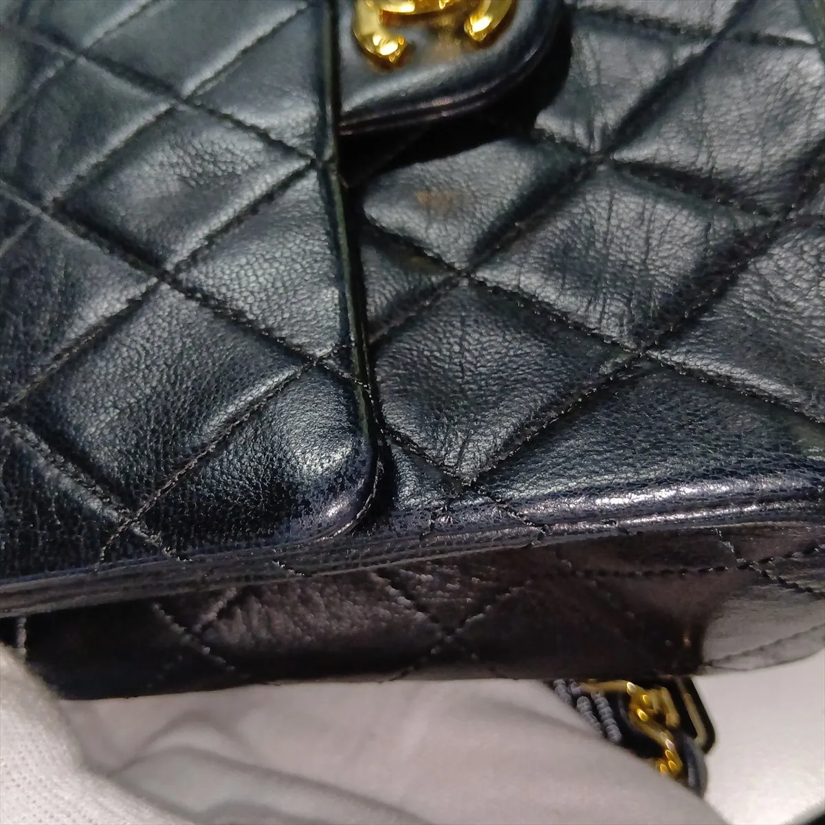 Mini Matelassé 17 Lambskin Single Flap Single Chain Bag, Black with Gold Hardware, 0787510 (Serial Number 0-series, A01115) — view 11