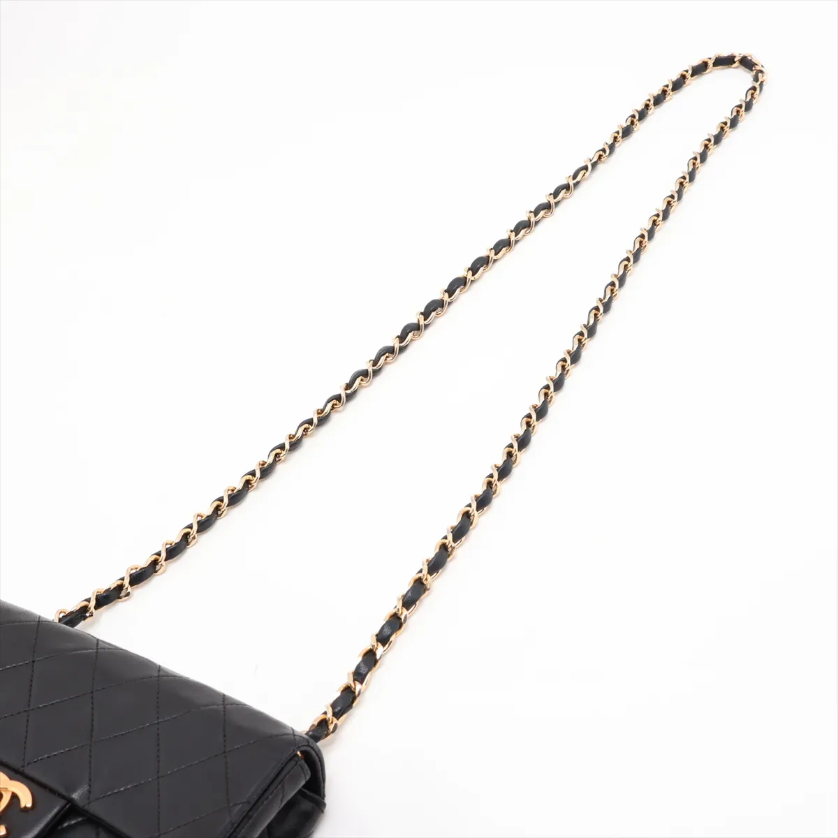 Mini Matelassé 17 Lambskin Single Flap Single Chain Bag, Black with Gold Hardware, 0787510 (Serial Number 0-series, A01115) — view 5