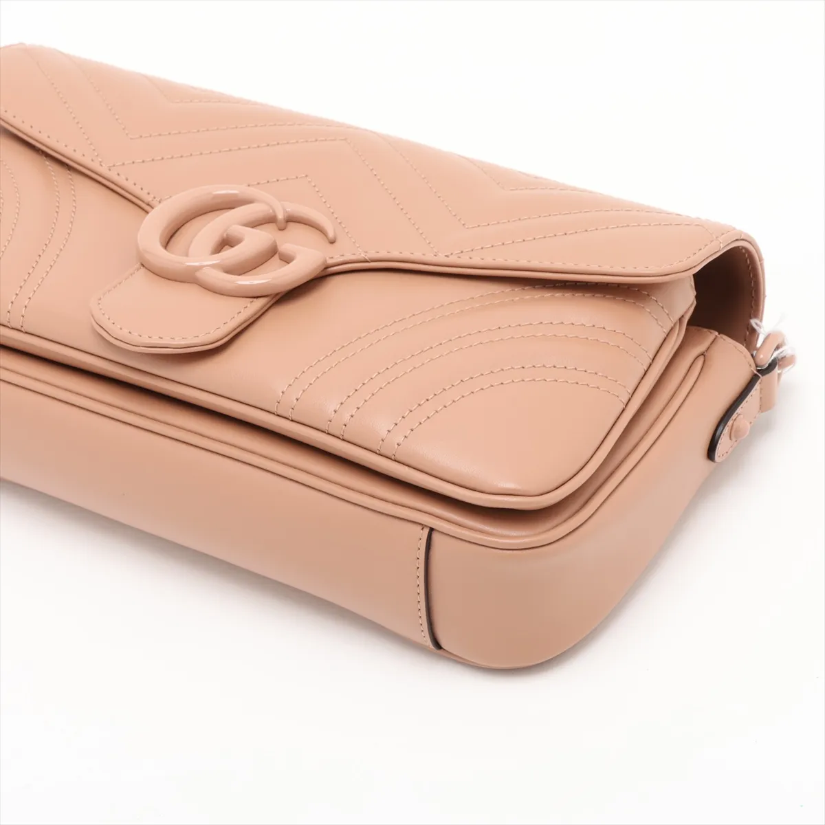 GG Marmont Leather Chain Shoulder Bag, Beige, 826098 (Outlet) — view 3