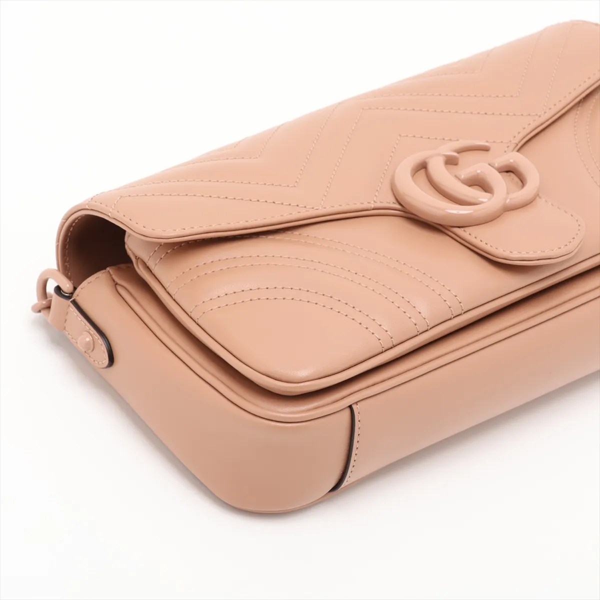 GG Marmont Leather Chain Shoulder Bag, Beige, 826098 (Outlet) — view 4