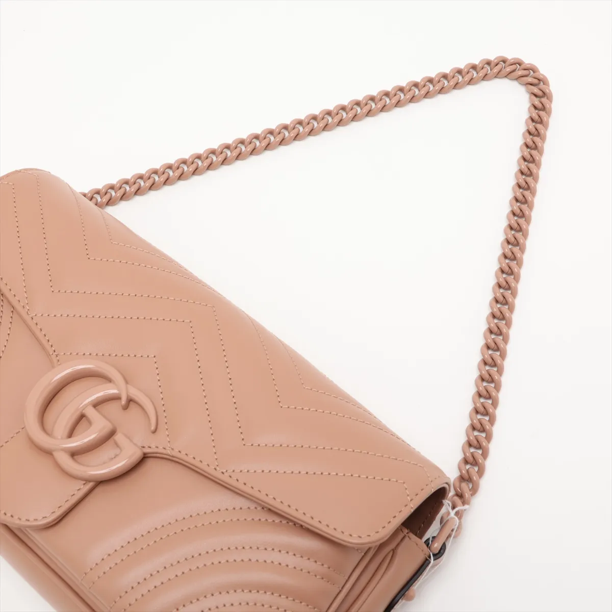 GG Marmont Leather Chain Shoulder Bag, Beige, 826098 (Outlet) — view 5