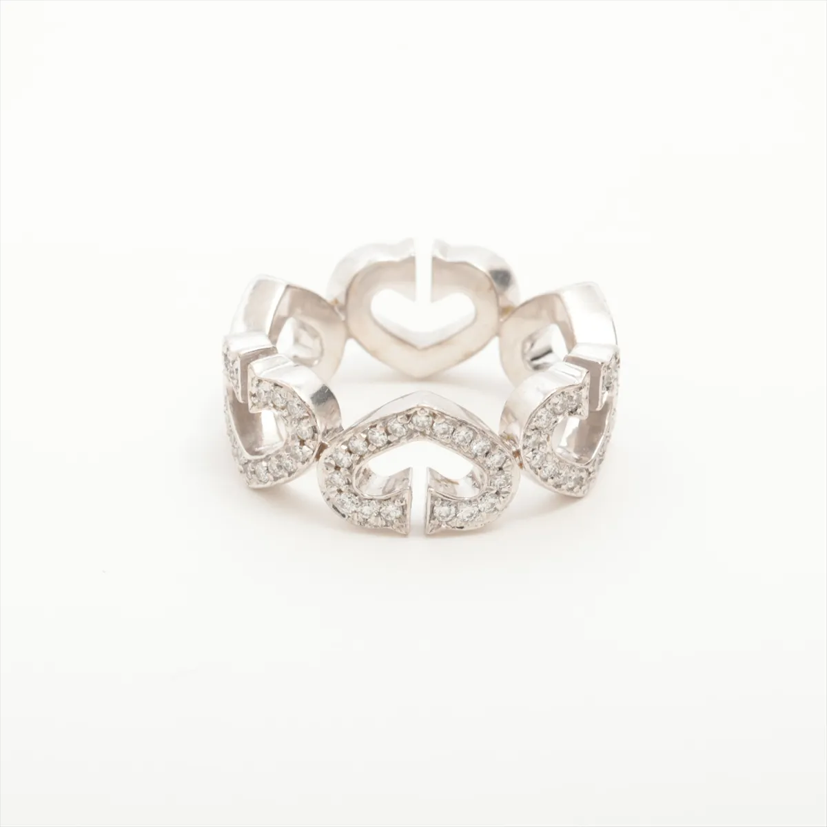C Heart Full Diamond Ring 750 (WG) 7.0g Size 48 AD6047 — view 2