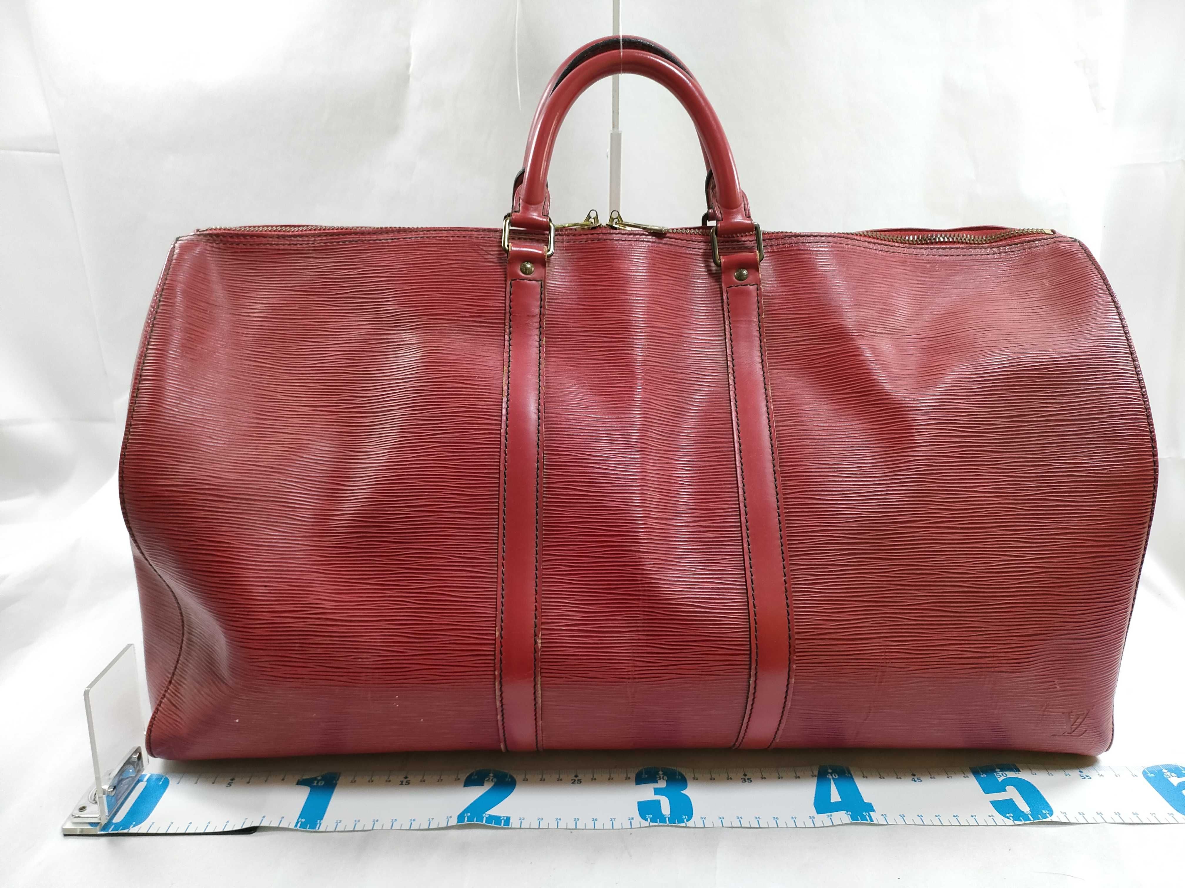 Epi Keepall 50 Boston Bag with Handle, Name Tag, Padlock, and Keys — view 2