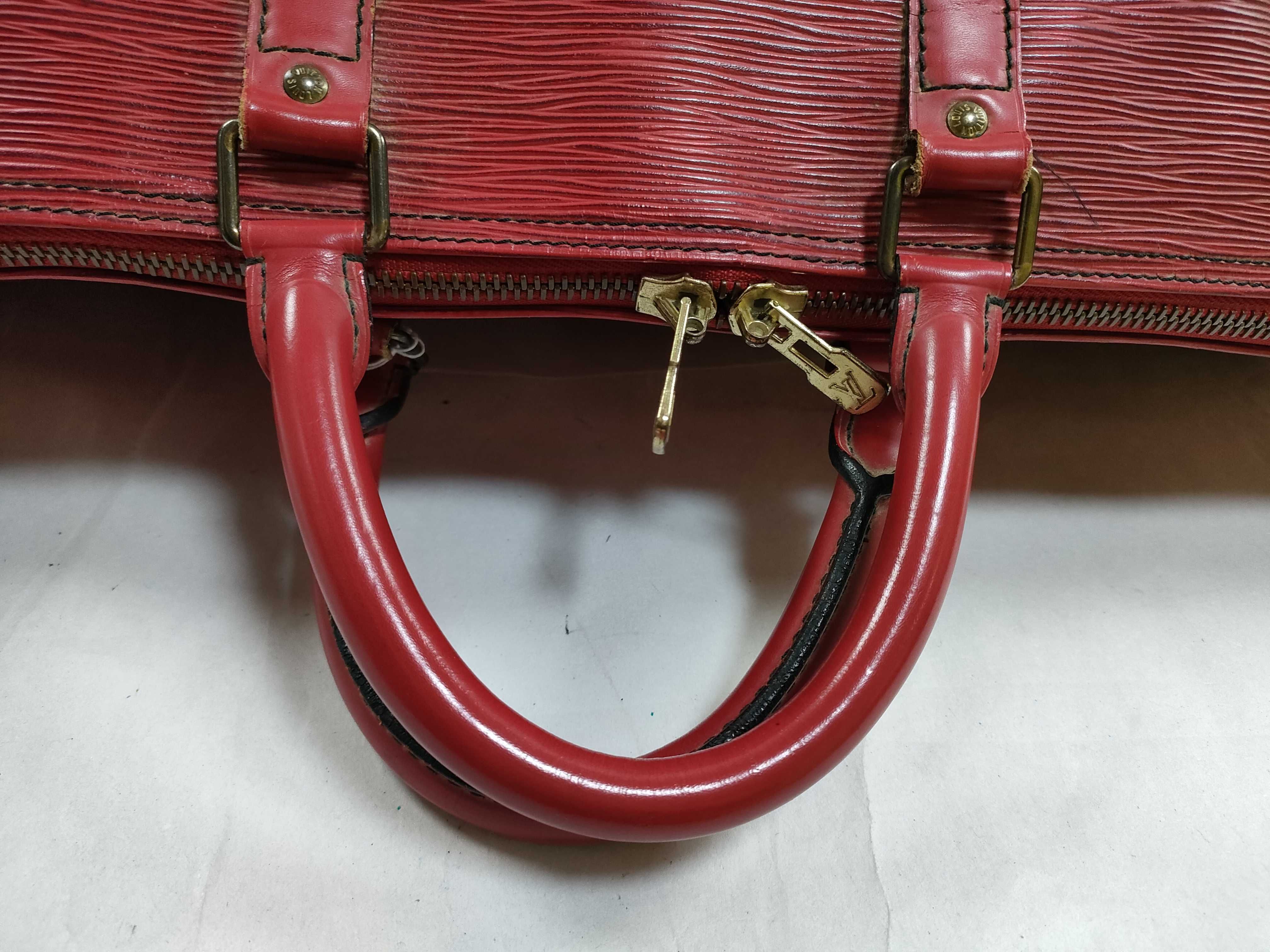 Epi Keepall 50 Boston Bag with Handle, Name Tag, Padlock, and Keys — view 3