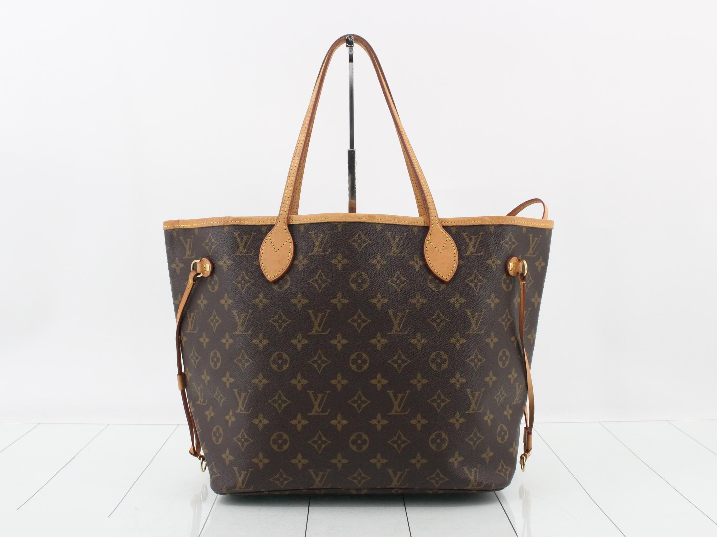 Monogram Neverfull MM Beige Tote Bag with Pouch — view 2