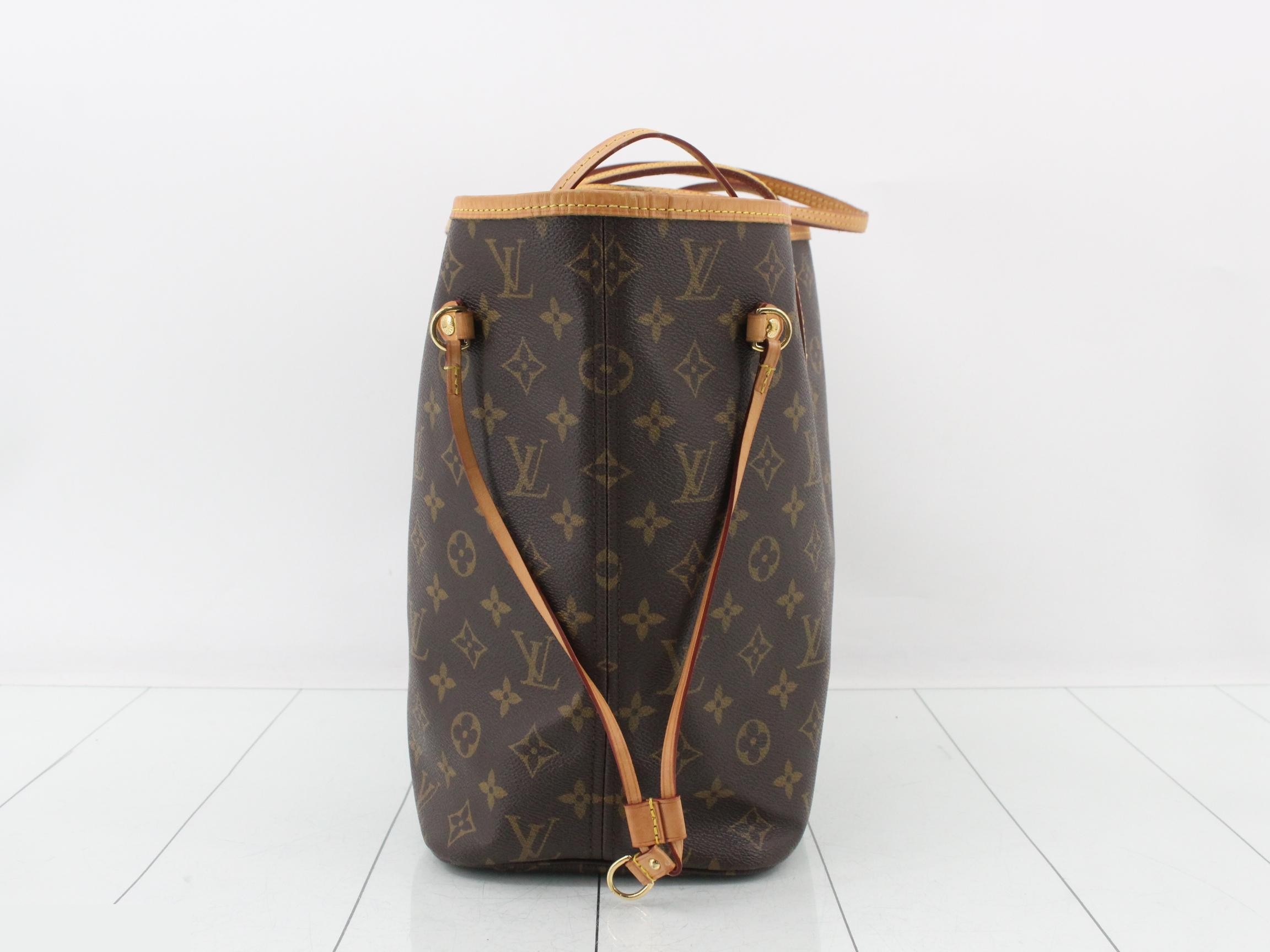 Monogram Neverfull MM Beige Tote Bag with Pouch — view 4
