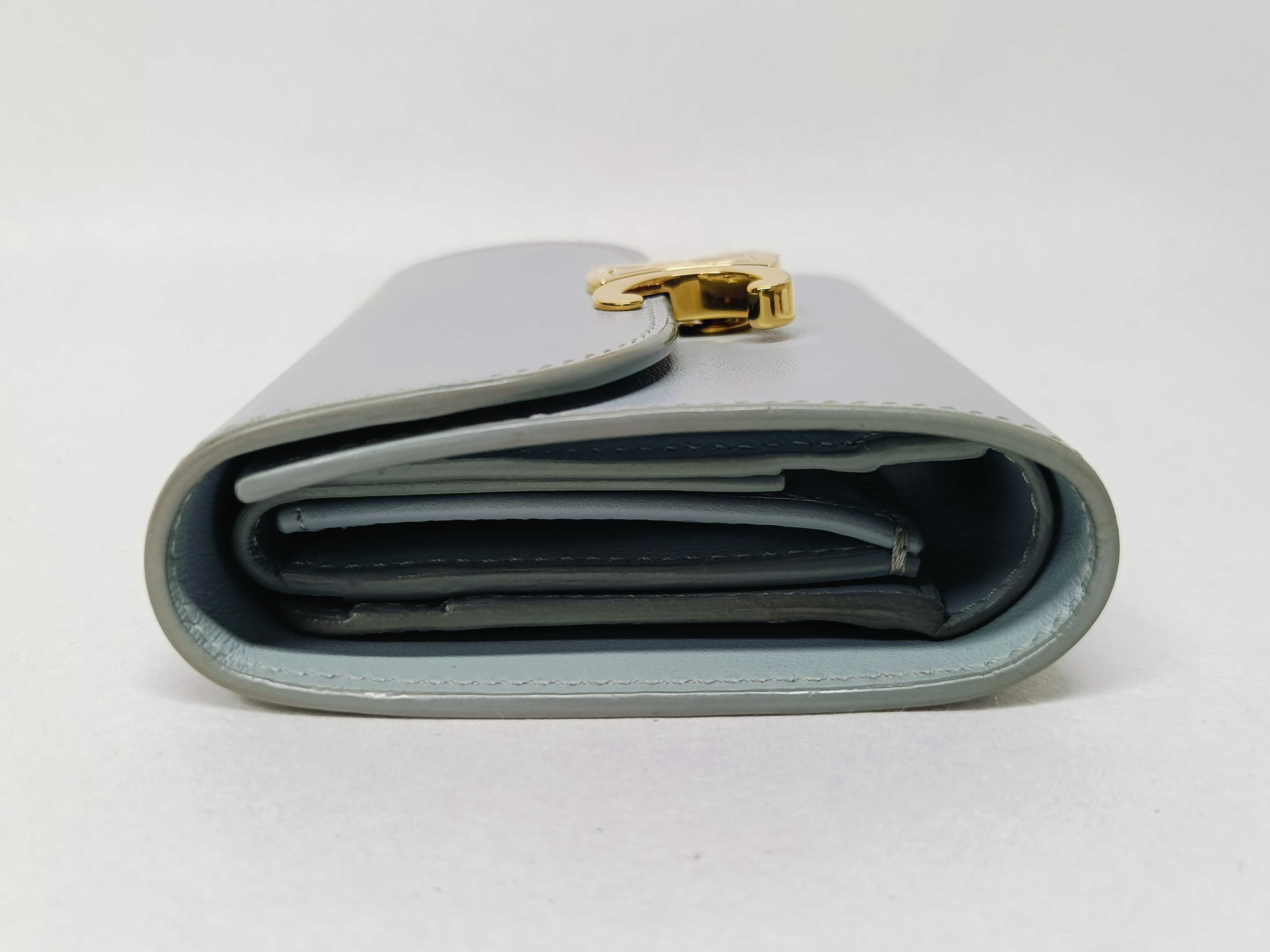 Triomphe Trifold Wallet, Light Blue — view 3