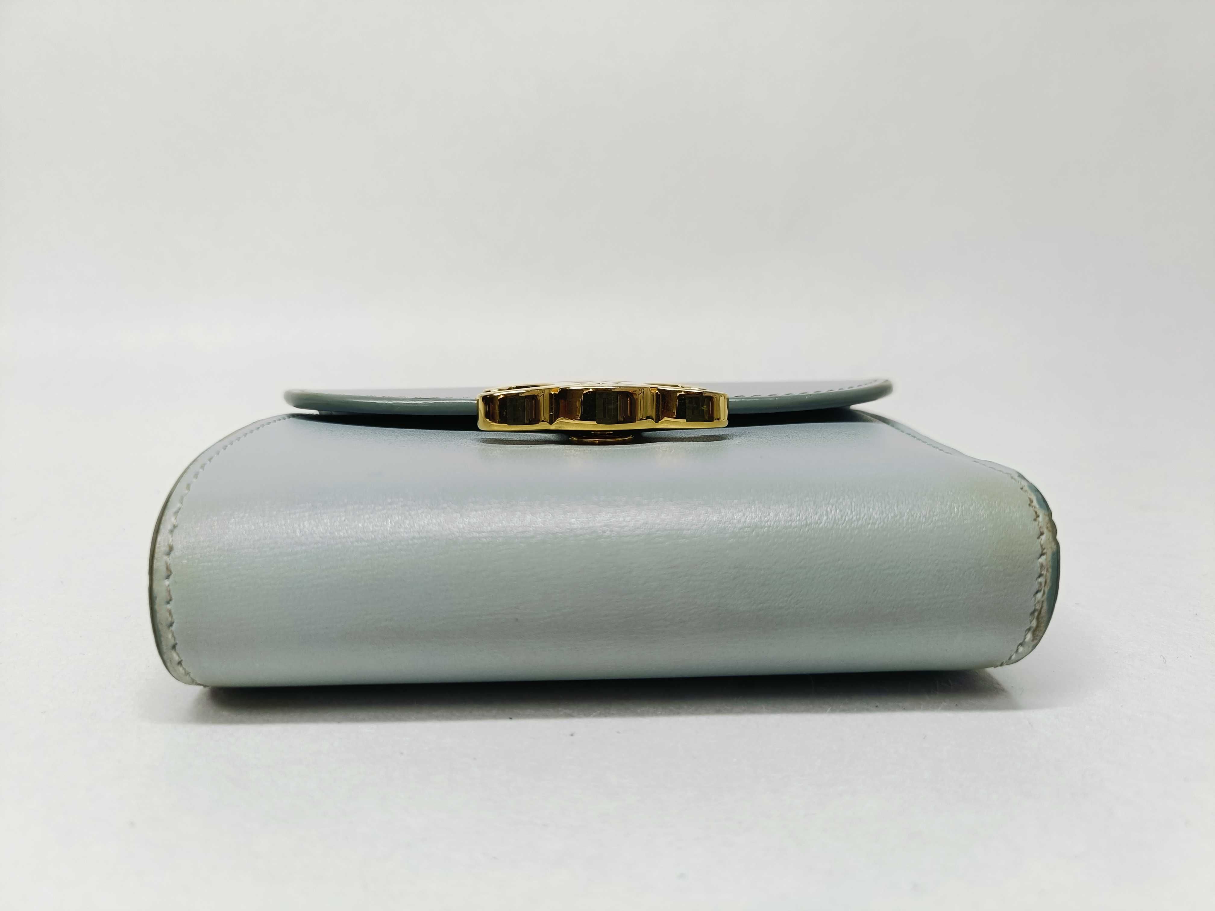 Triomphe Trifold Wallet, Light Blue — view 5