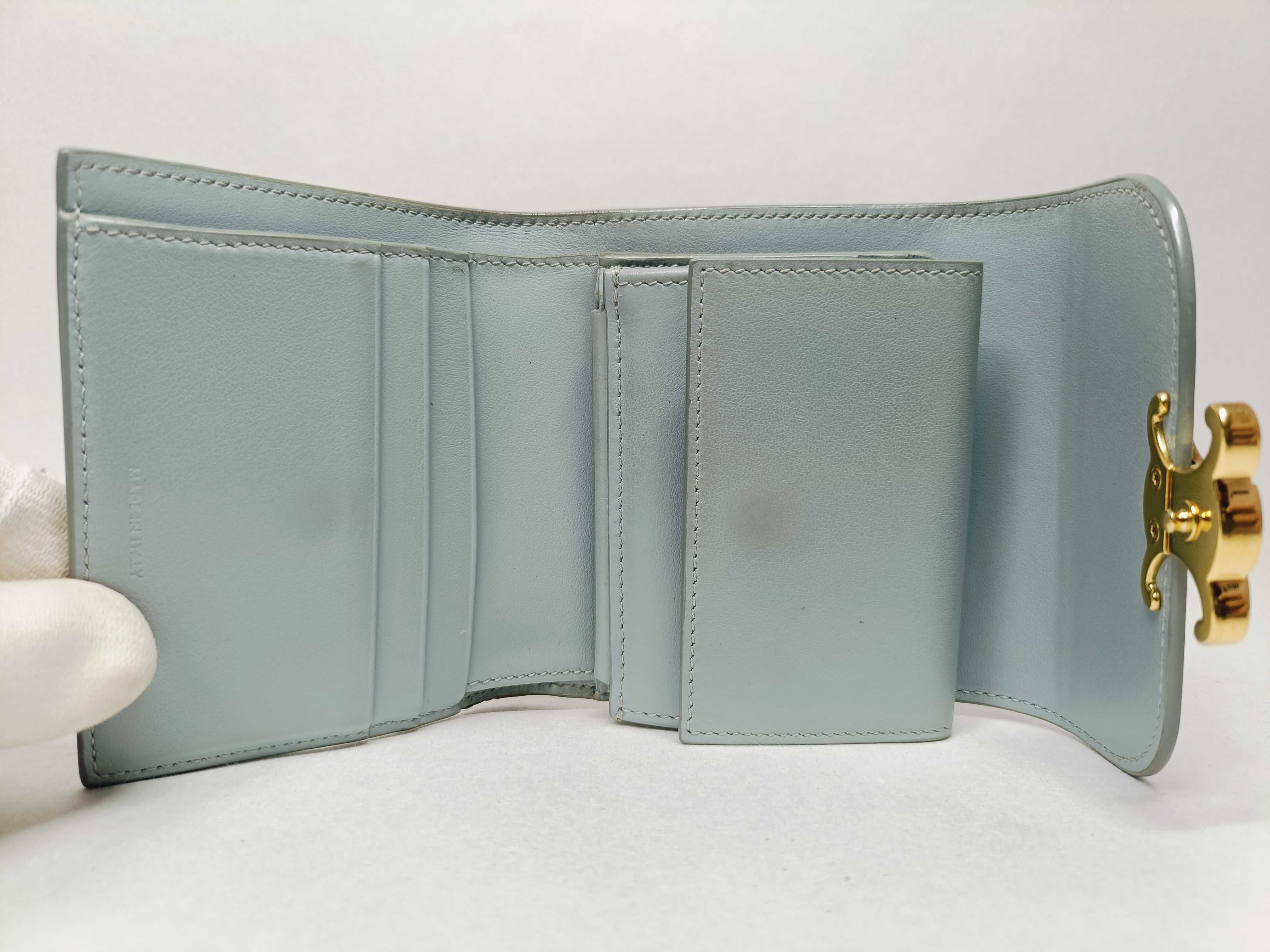 Triomphe Trifold Wallet, Light Blue — view 8