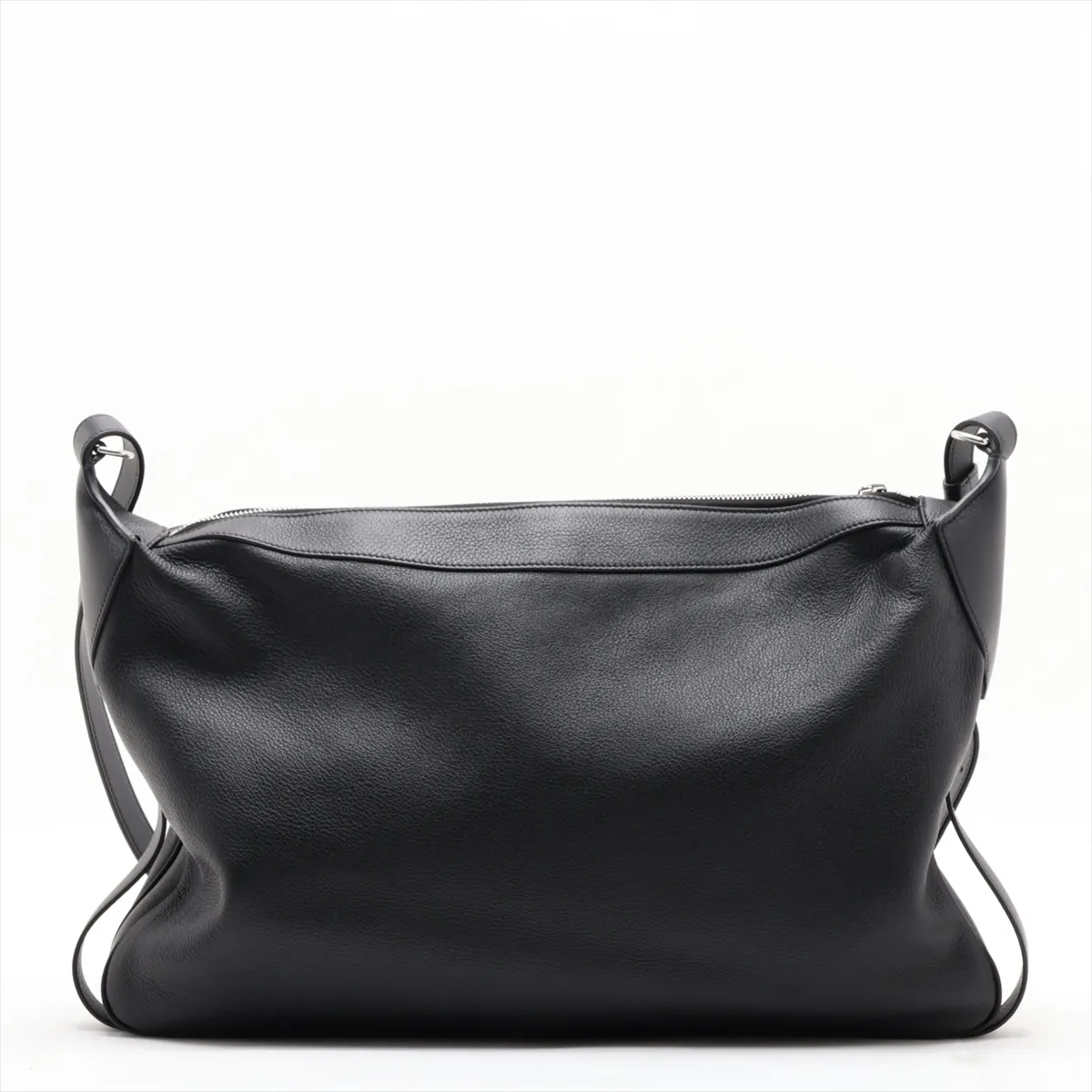 Large Strap Romy Leather 2-Way Shoulder Bag, Black — view 2