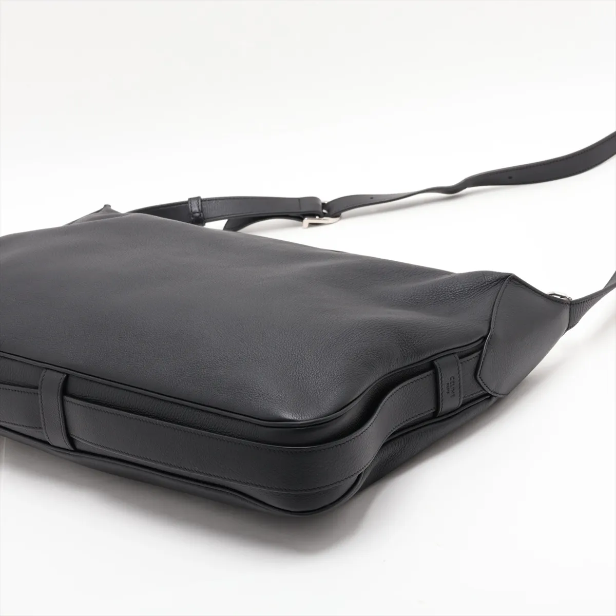Large Strap Romy Leather 2-Way Shoulder Bag, Black — view 3