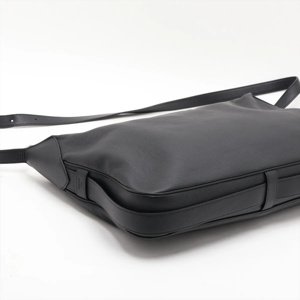 Large Strap Romy Leather 2-Way Shoulder Bag, Black — view 4