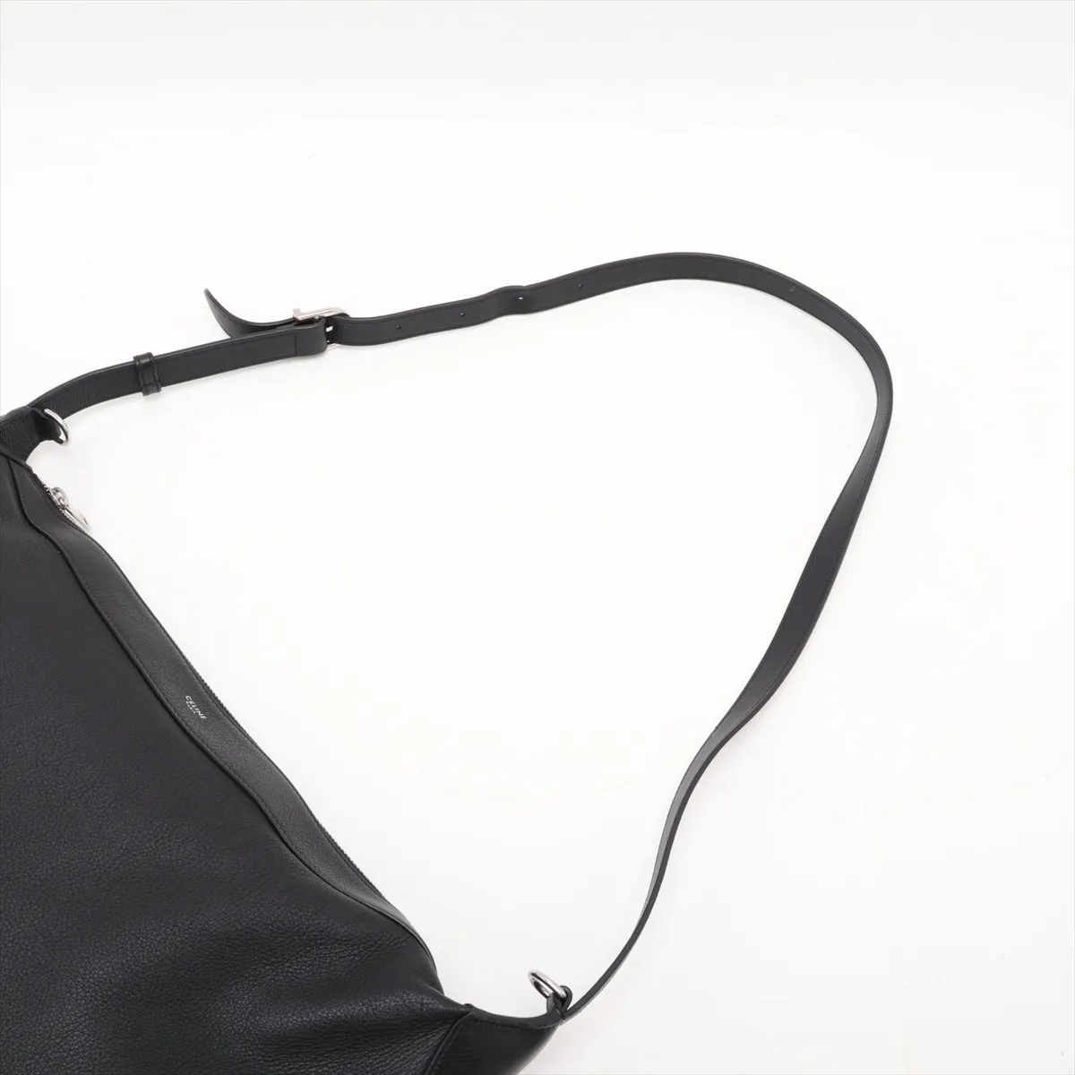 Large Strap Romy Leather 2-Way Shoulder Bag, Black — view 5