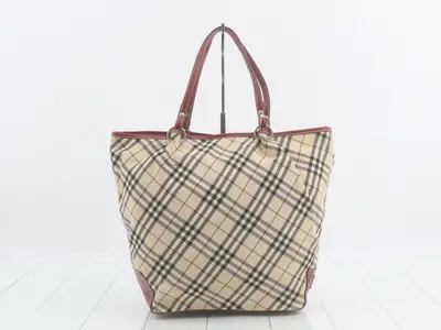 Blue Label Check Pattern Tote Handbag