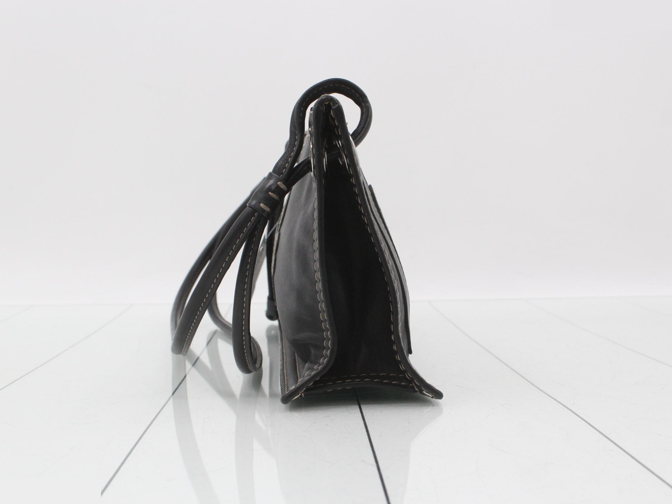 One-Shoulder Mini Bag, Anagram Stitch Logo Leather — view 3