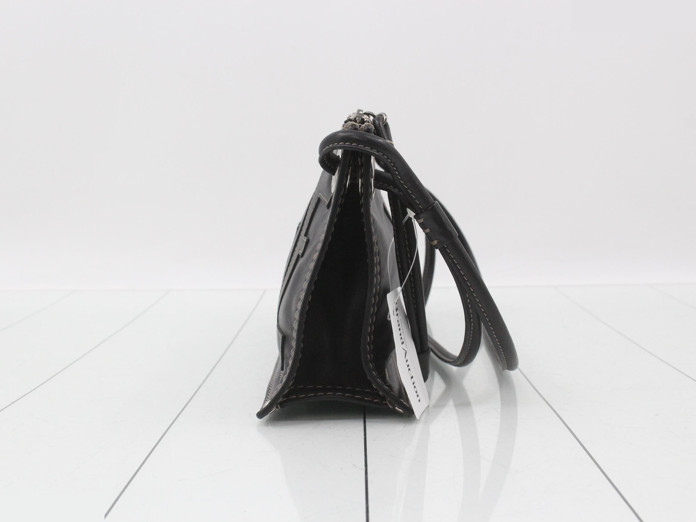 One-Shoulder Mini Bag, Anagram Stitch Logo Leather — view 4