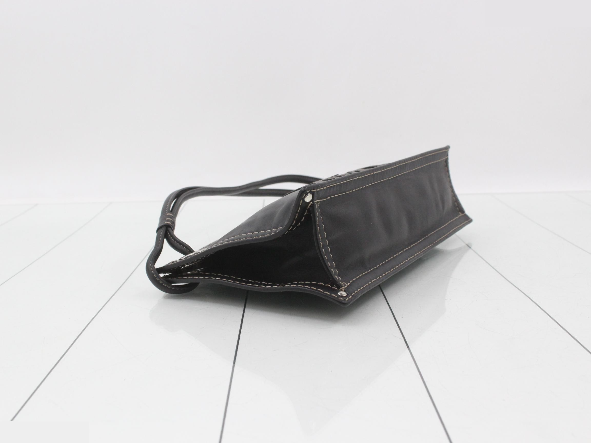 One-Shoulder Mini Bag, Anagram Stitch Logo Leather — view 5