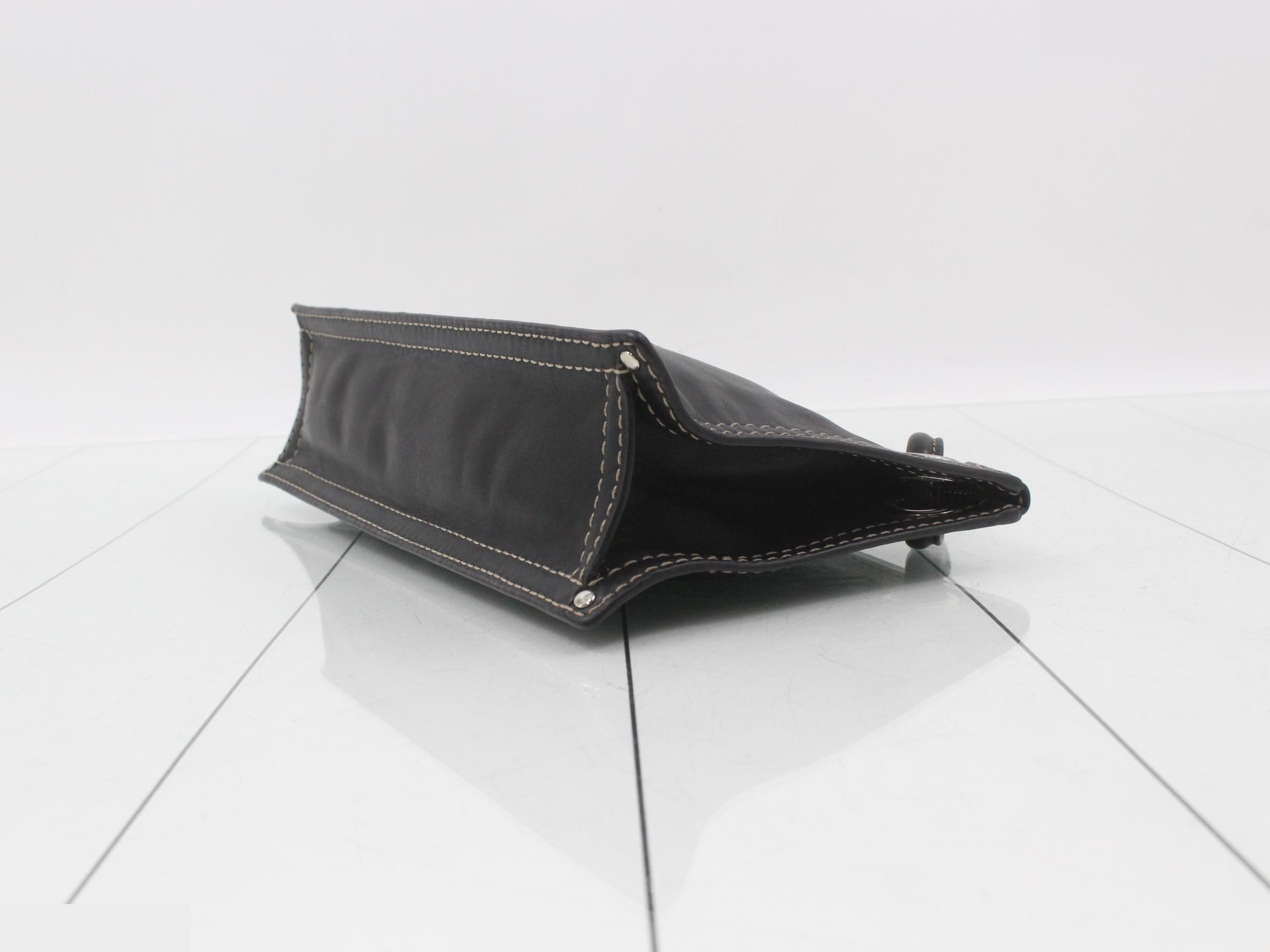 One-Shoulder Mini Bag, Anagram Stitch Logo Leather — view 6