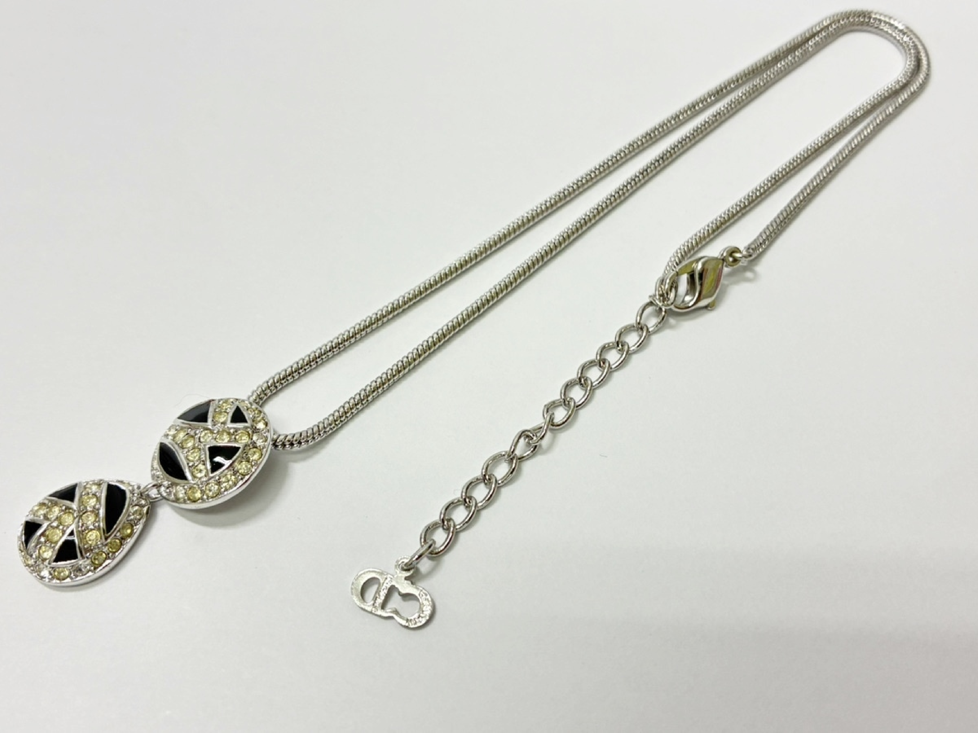 Rhinestone Necklace, Silver Color — view 4