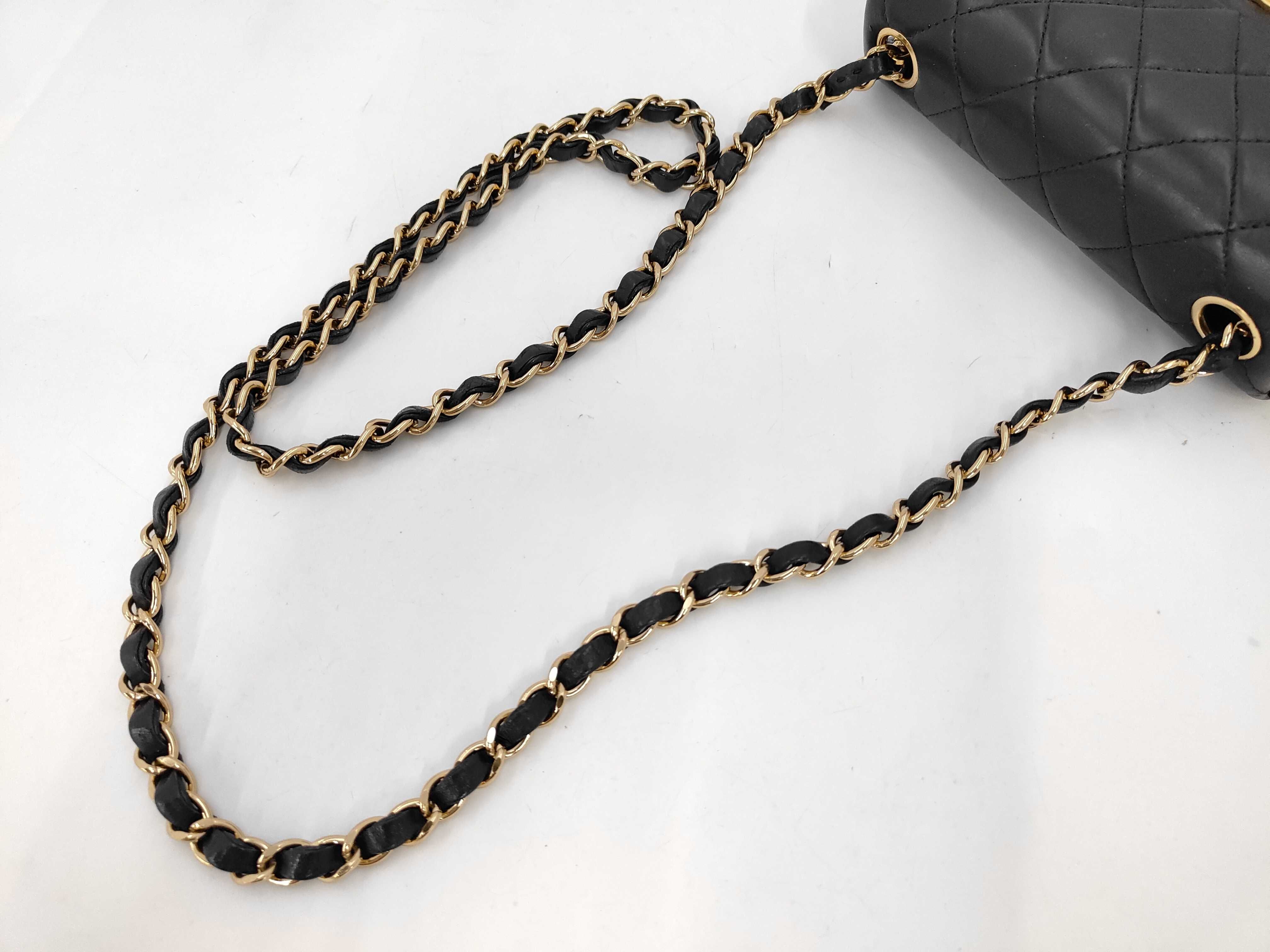 Mini Matelassé Lambskin Black Chain Shoulder Bag (Serial Number 7) — view 3