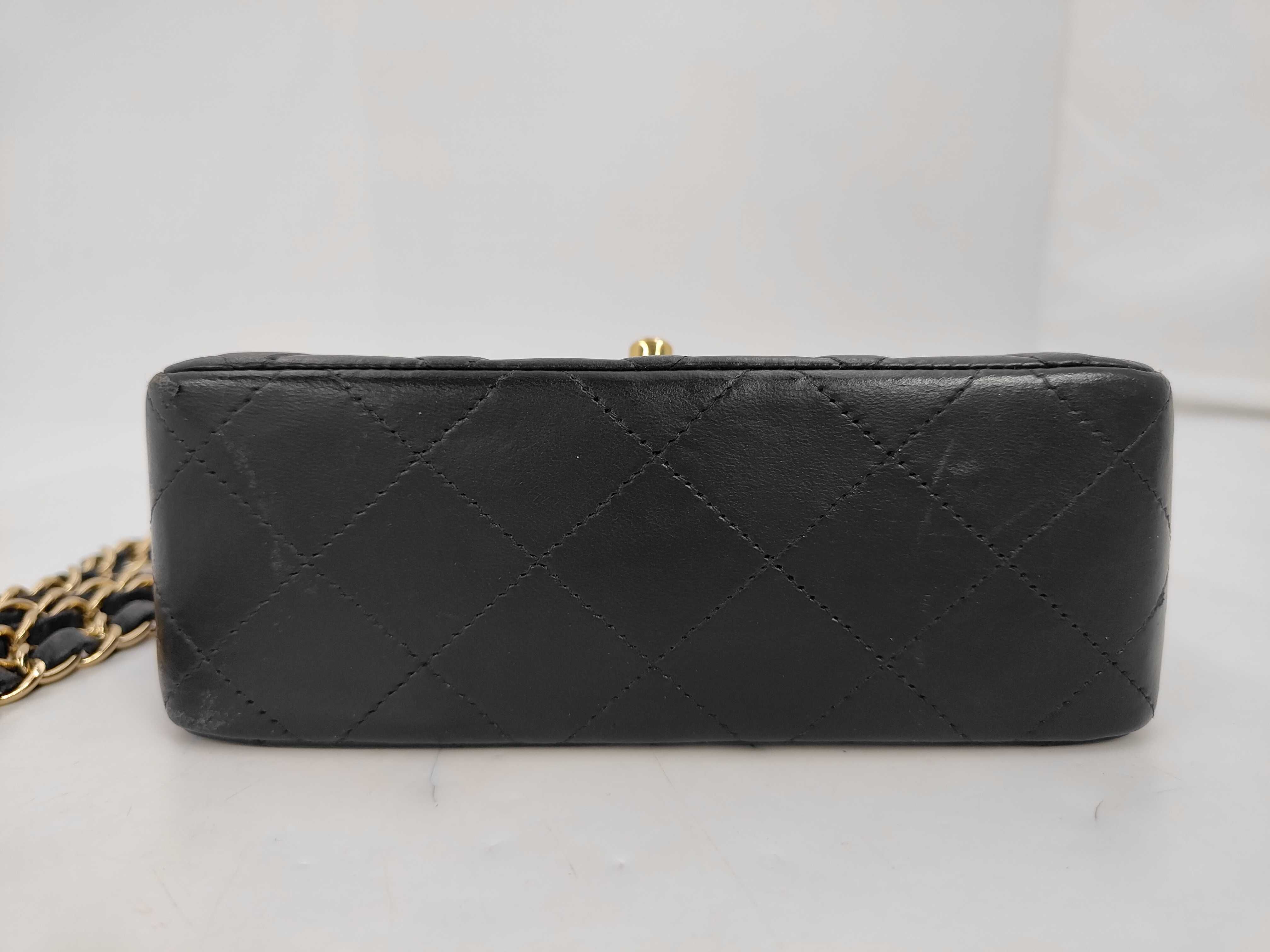Mini Matelassé Lambskin Black Chain Shoulder Bag (Serial Number 7) — view 6