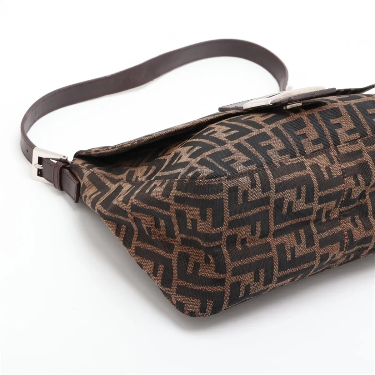 Zucca Mamma Bucket Canvas x Leather Shoulder Bag, Brown — view 4