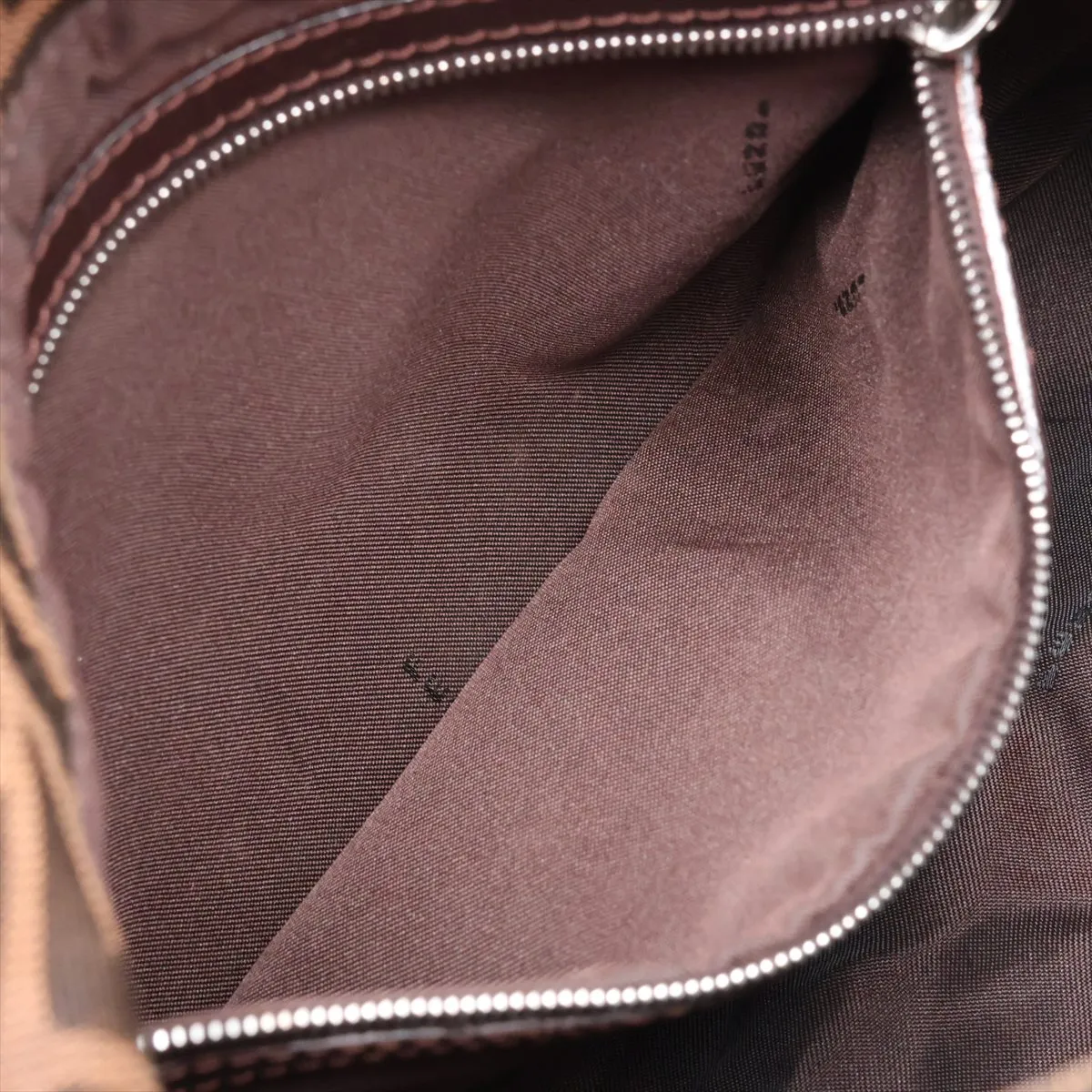 Zucca Mamma Bucket Canvas x Leather Shoulder Bag, Brown — view 7