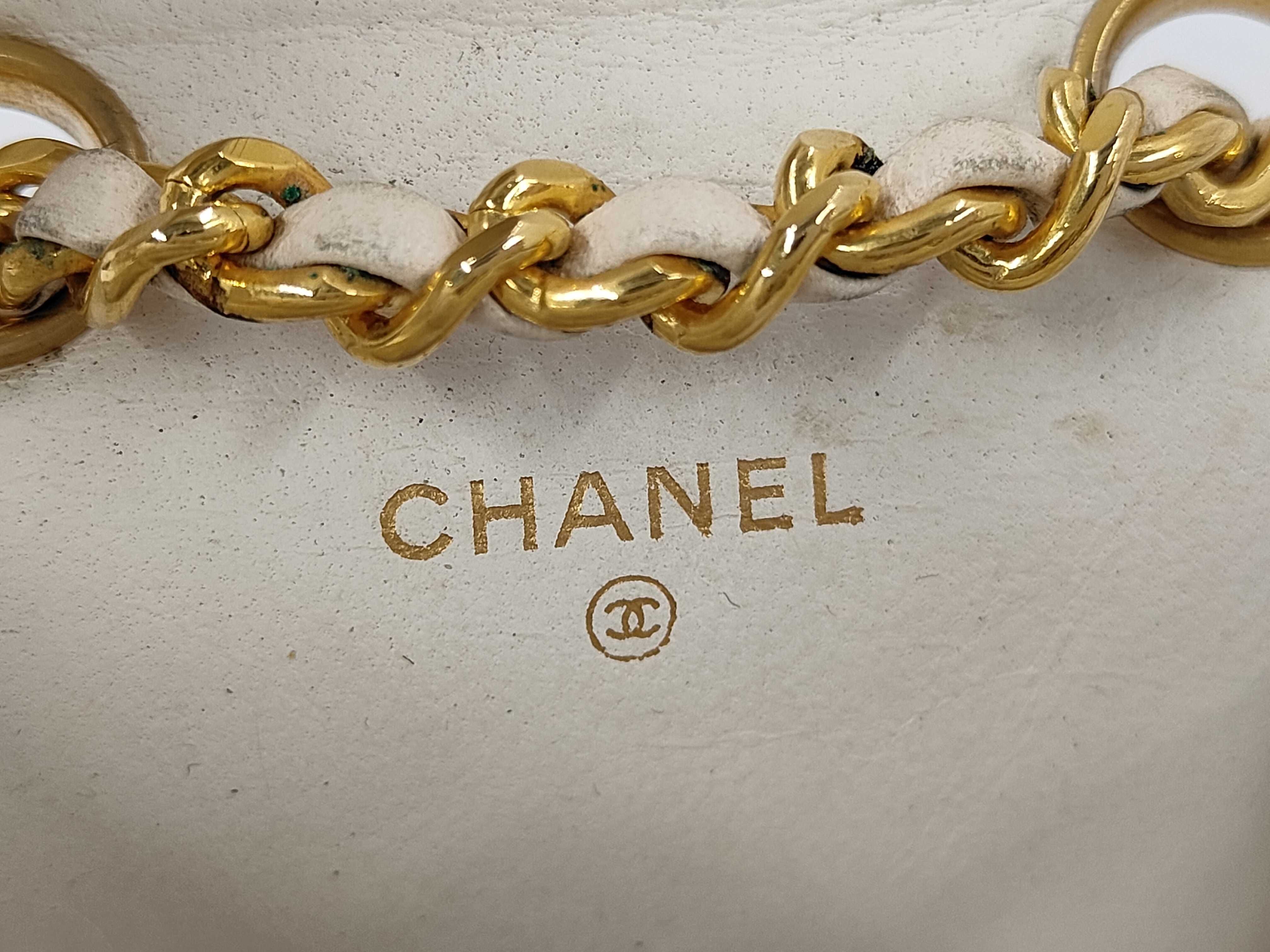 Lambskin Mini Matelassé Chain Belt Bag Charm White Waist Bag — view 11
