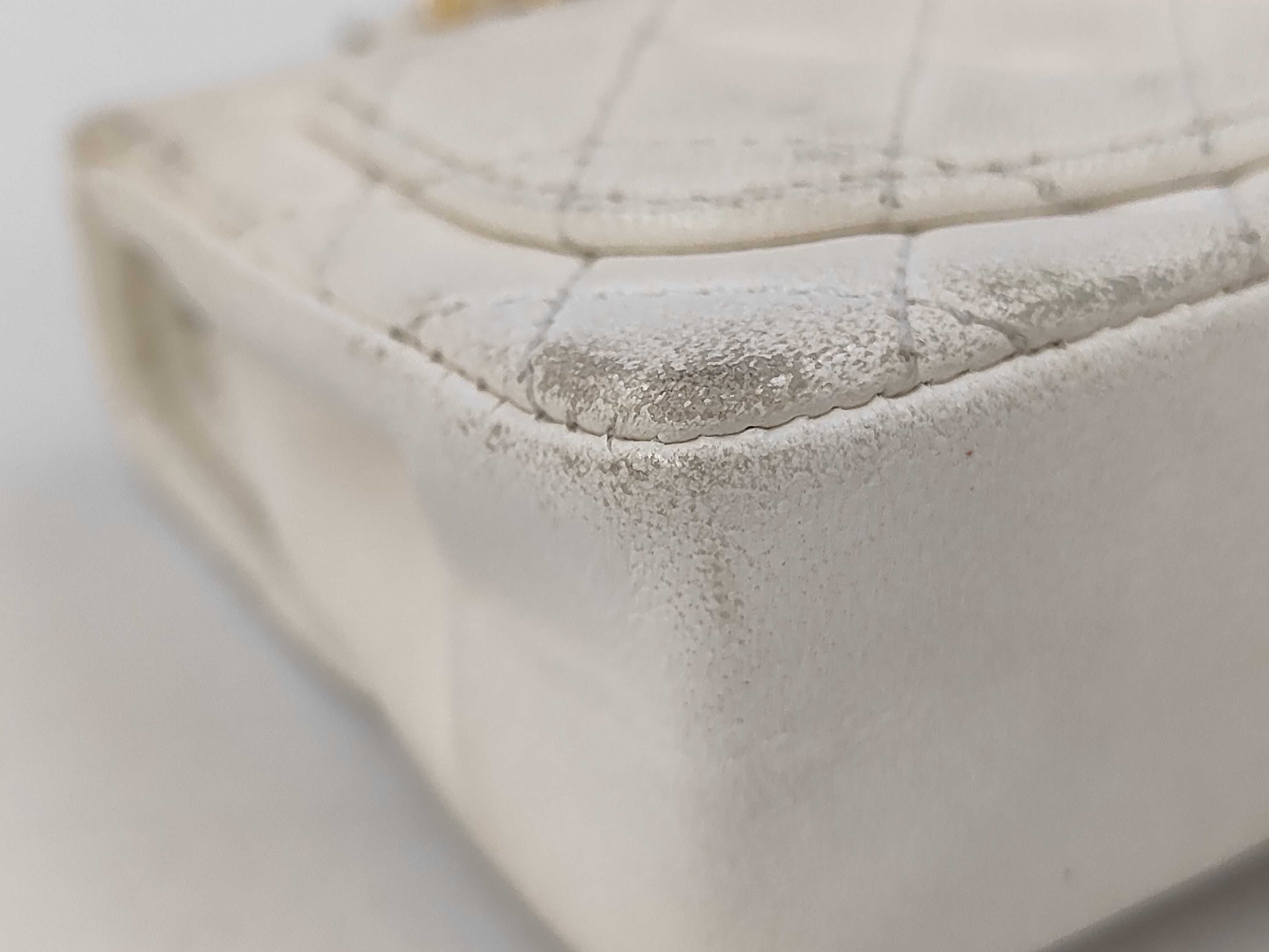 Lambskin Mini Matelassé Chain Belt Bag Charm White Waist Bag — view 3