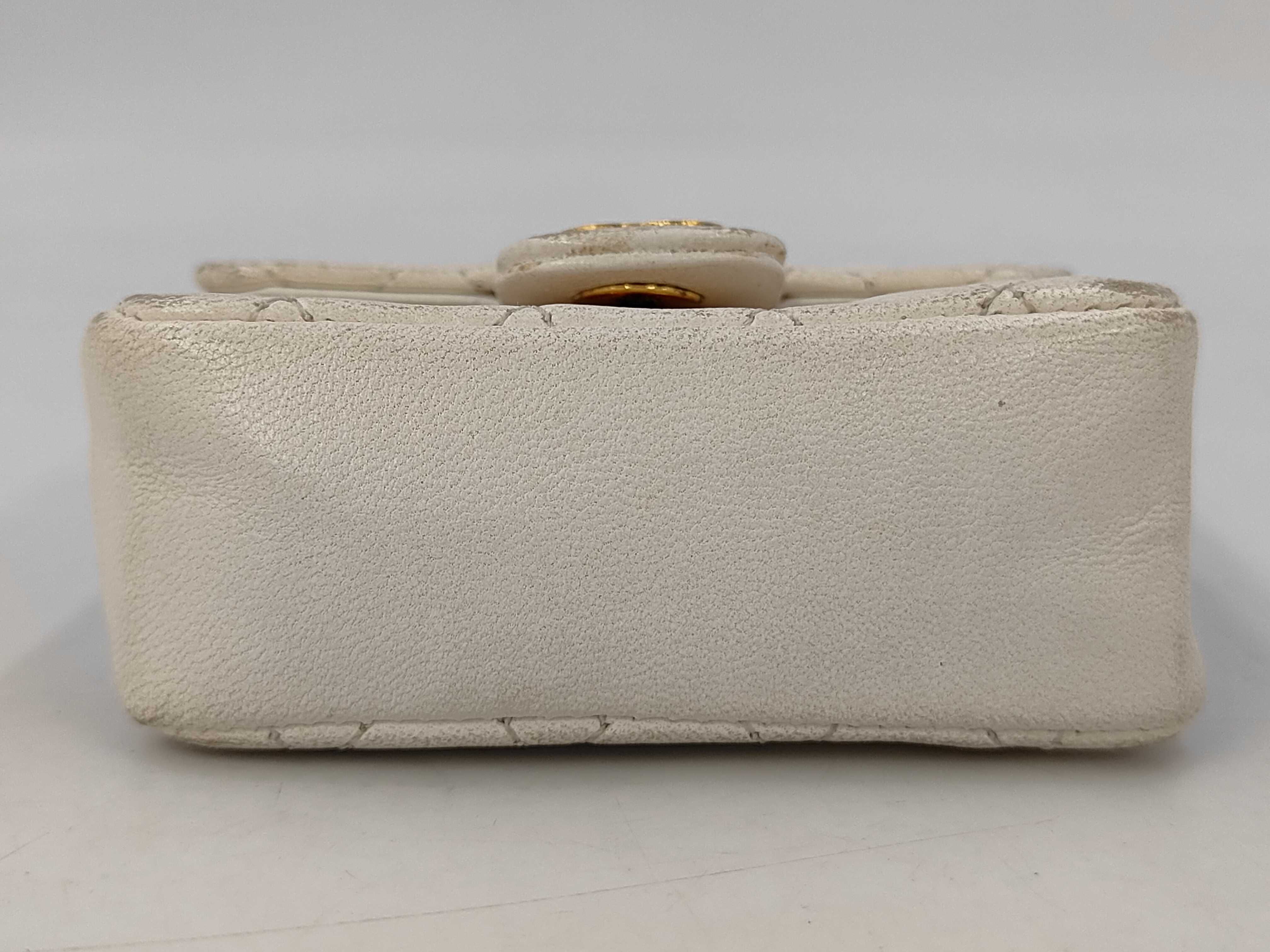 Lambskin Mini Matelassé Chain Belt Bag Charm White Waist Bag — view 4
