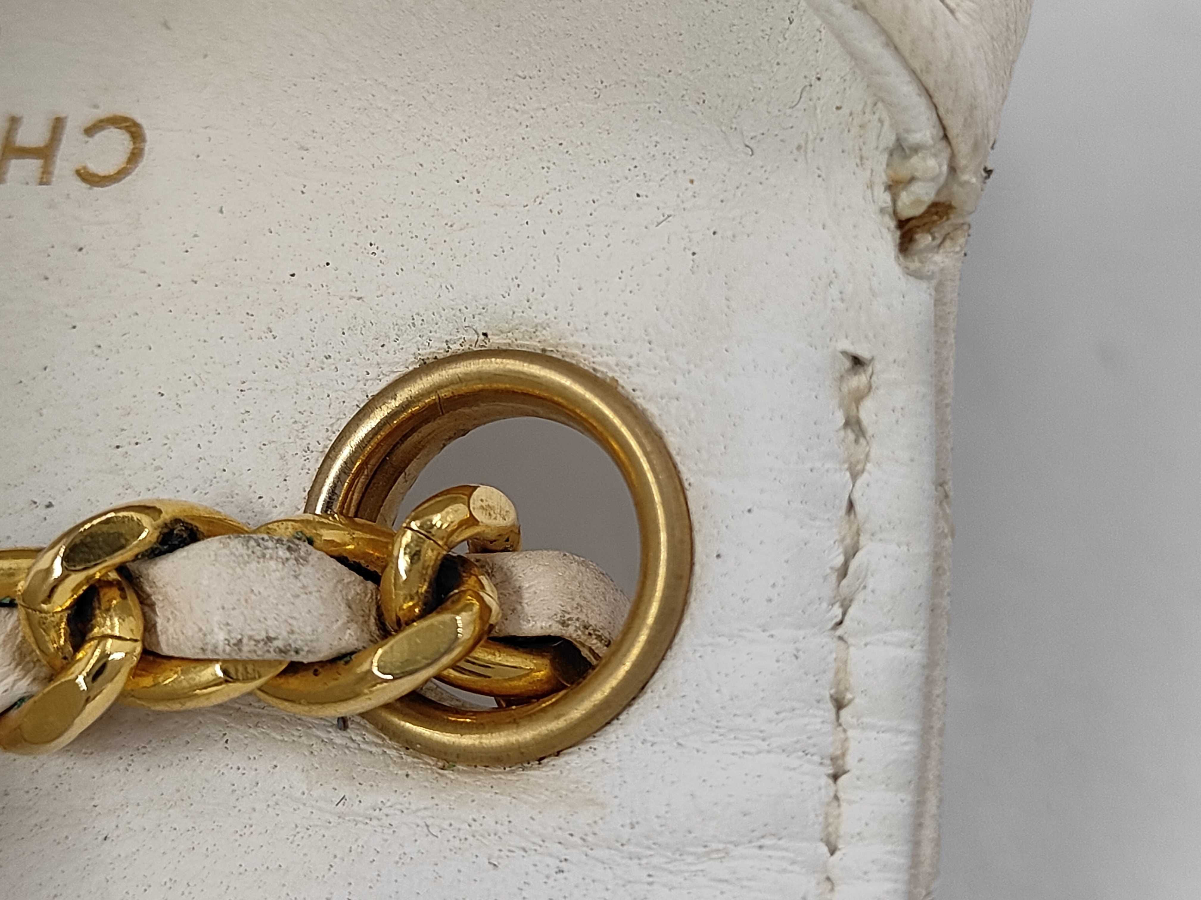 Lambskin Mini Matelassé Chain Belt Bag Charm White Waist Bag — view 6