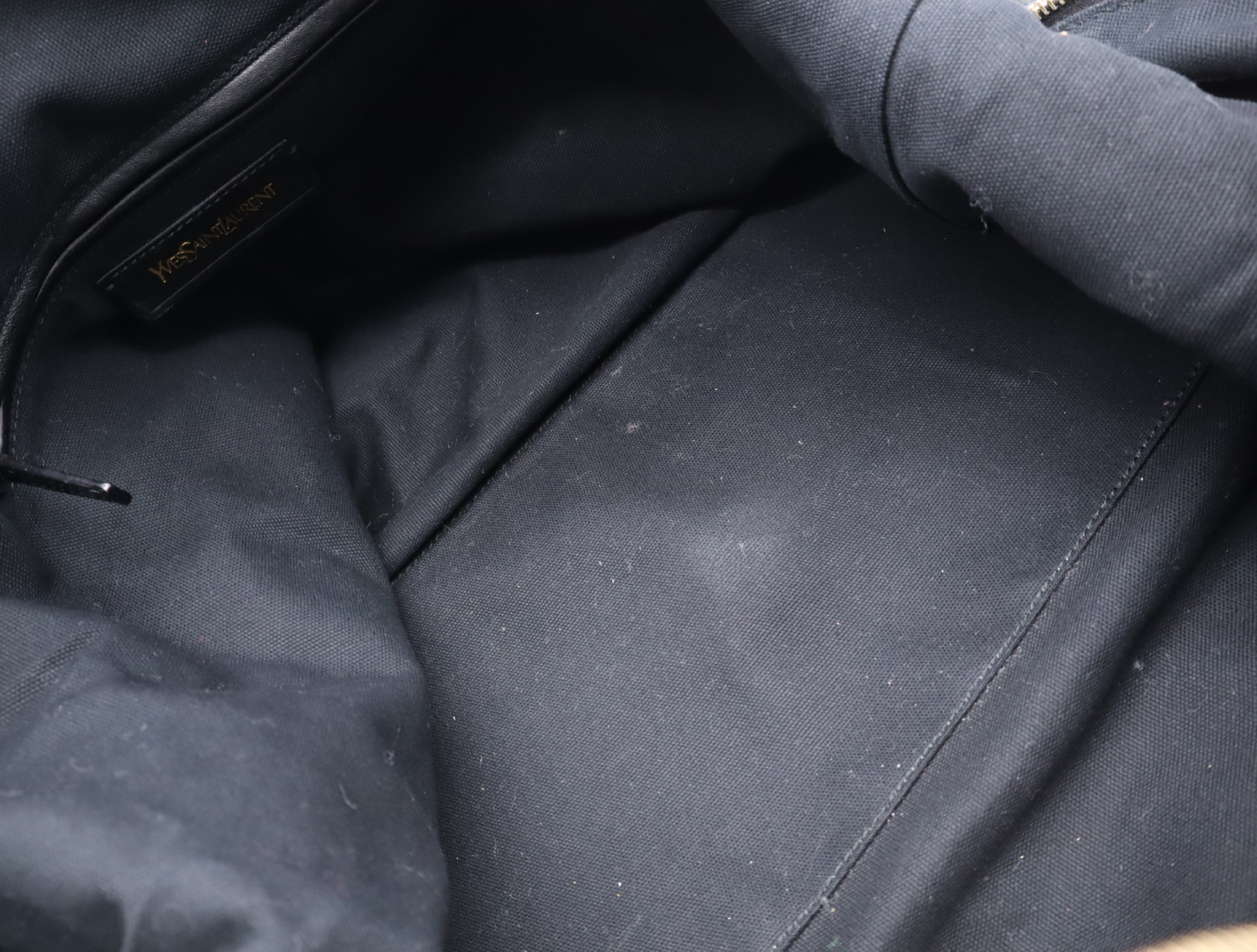 Leather Tote Bag, Black with Gold Hardware — view 14