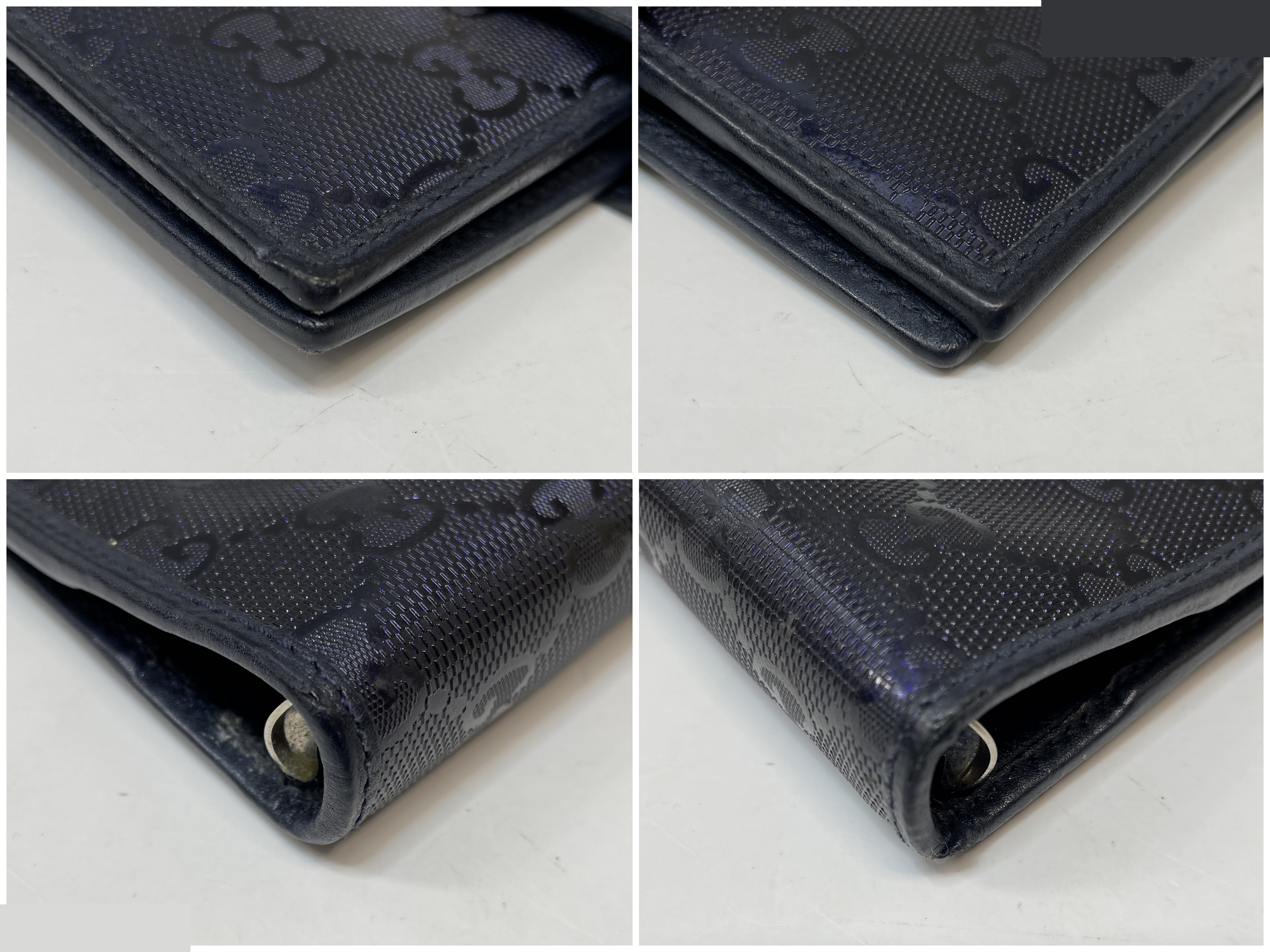 GG Imprime Coated Canvas Notebook Cover, Navy — view 7